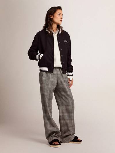 Golden Goose Poolstars in black shearling with star in tone-on-tone leather outlook