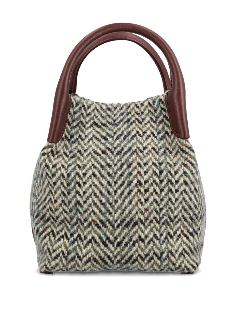 Loro Piana mini Bale herringbone-pattern tote bag outlook