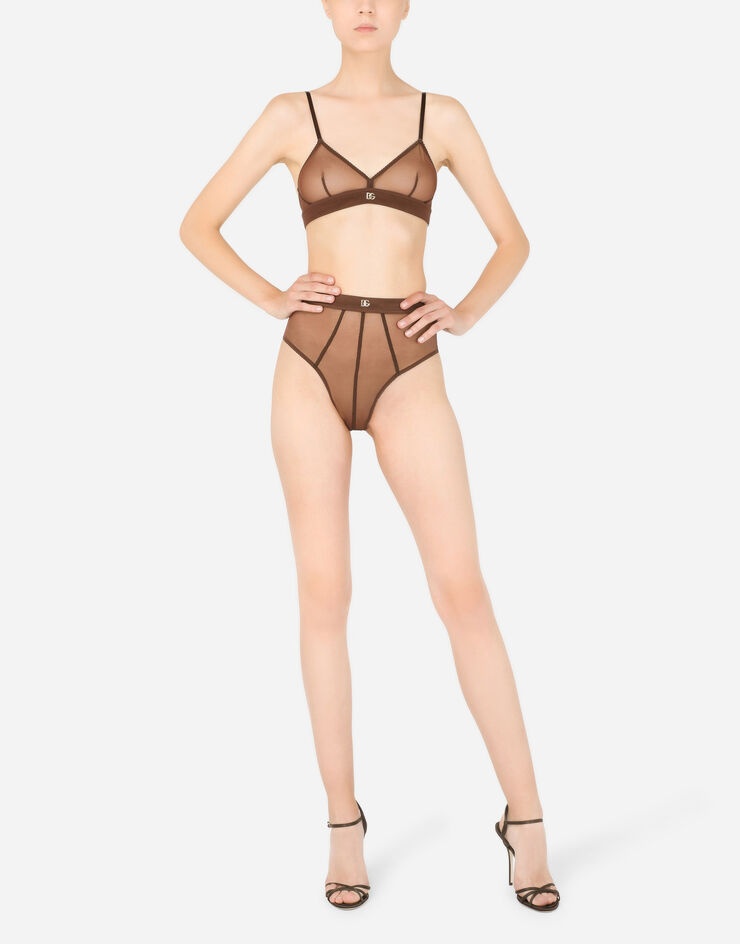 High-waisted tulle briefs with DG logo - 2