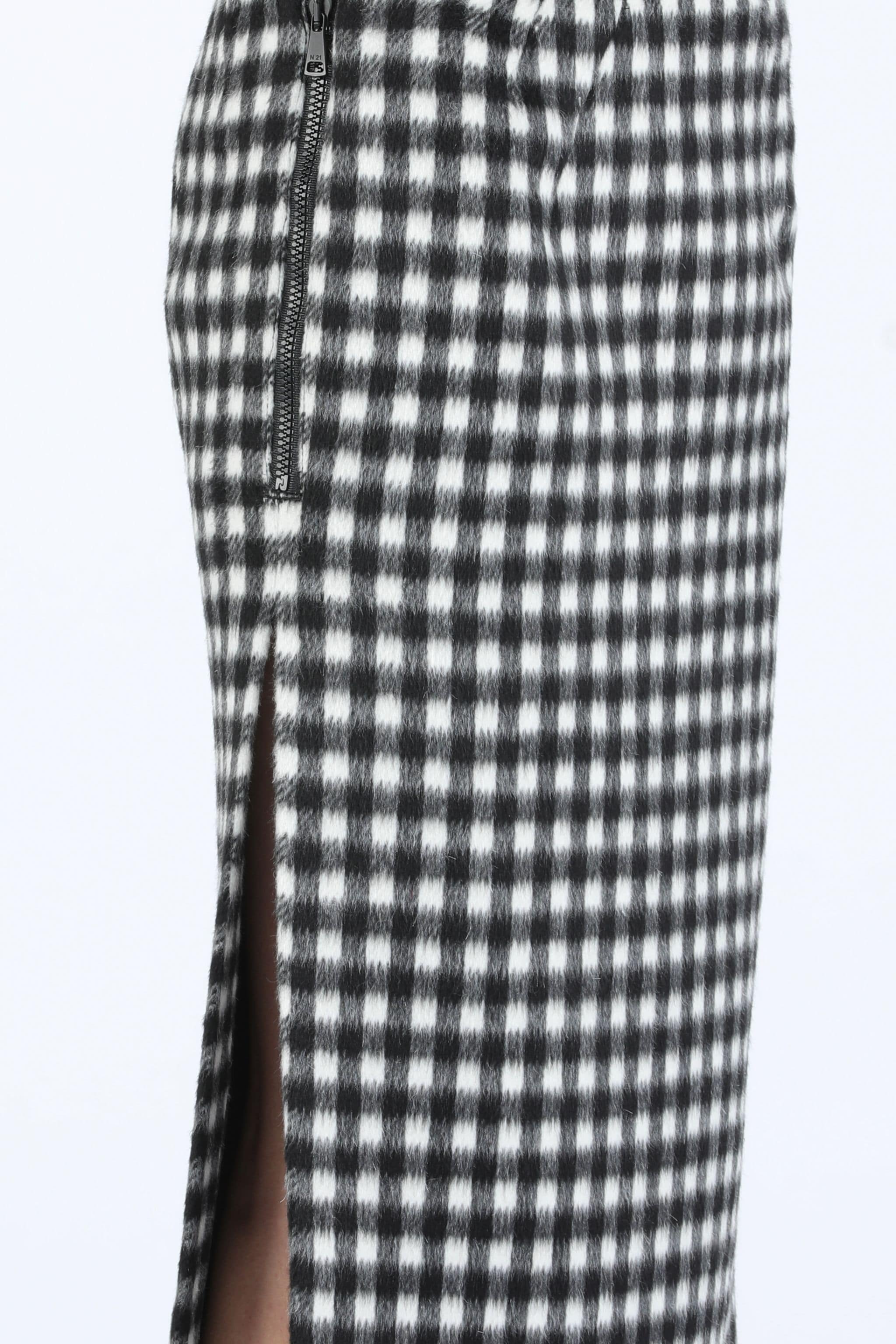 CHECKED PENCIL SKIRT - 5