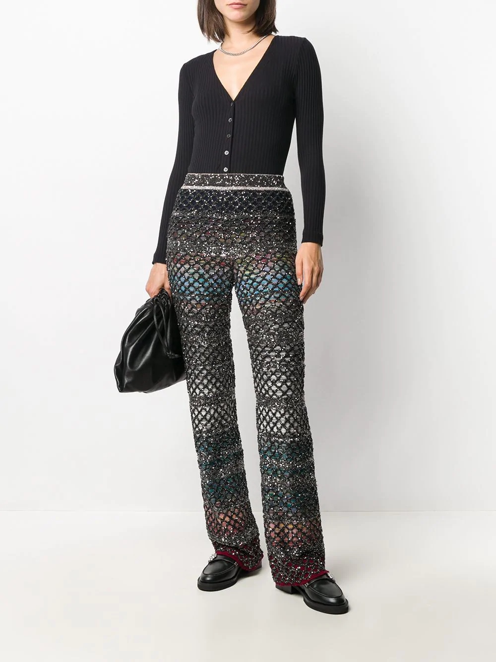 flared knit trousers - 2