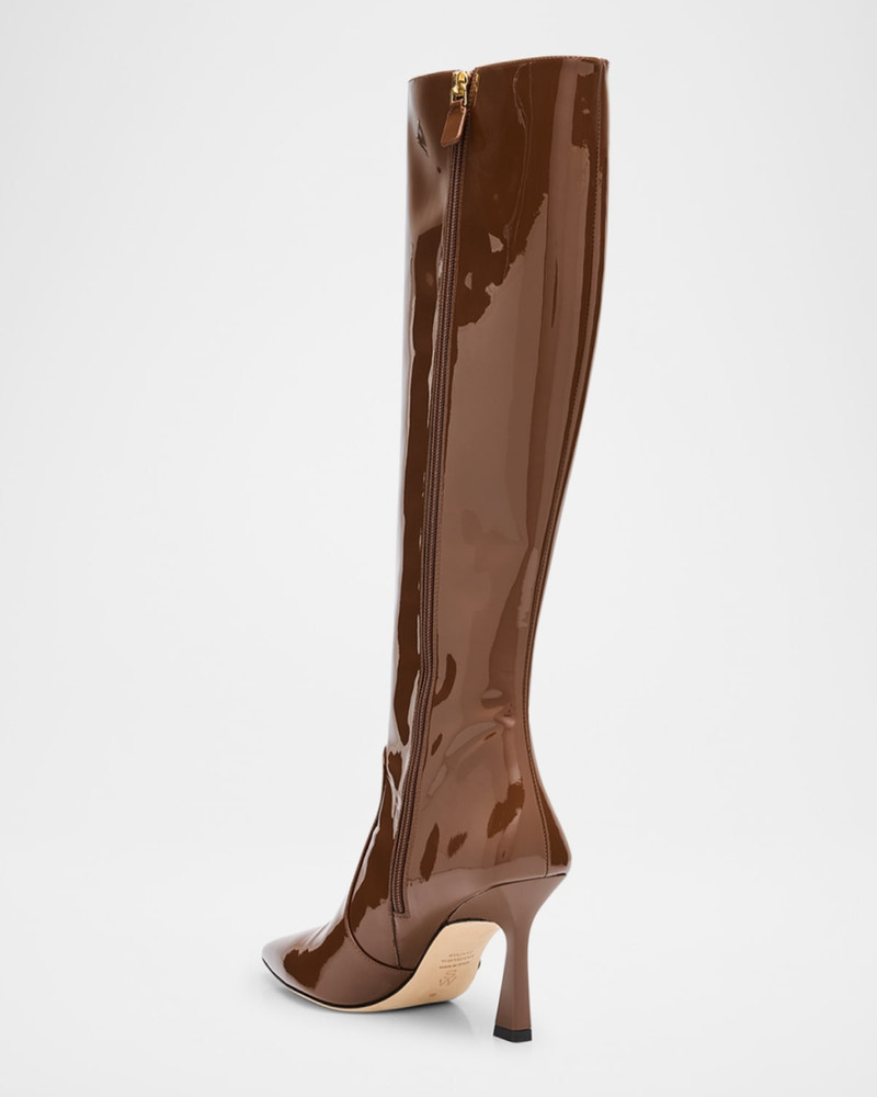 85mm Vinnie Patent Leather Knee-High Boots 5
