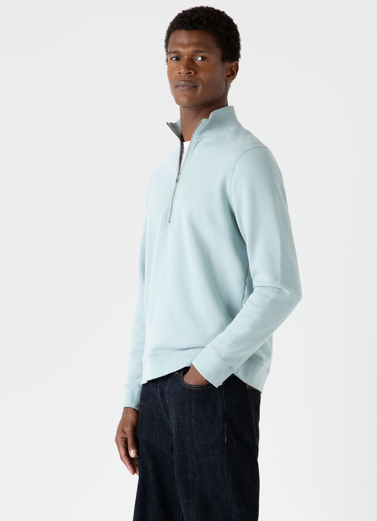 Half Zip Loopback Sweatshirt - 2