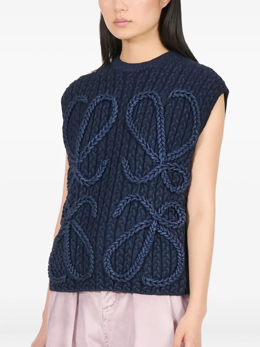 cable-knit vest - 1