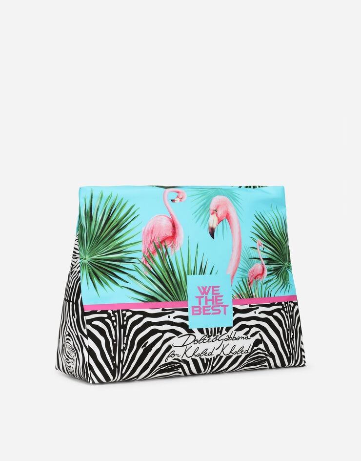 Flamingo-print nylon pouch - 3