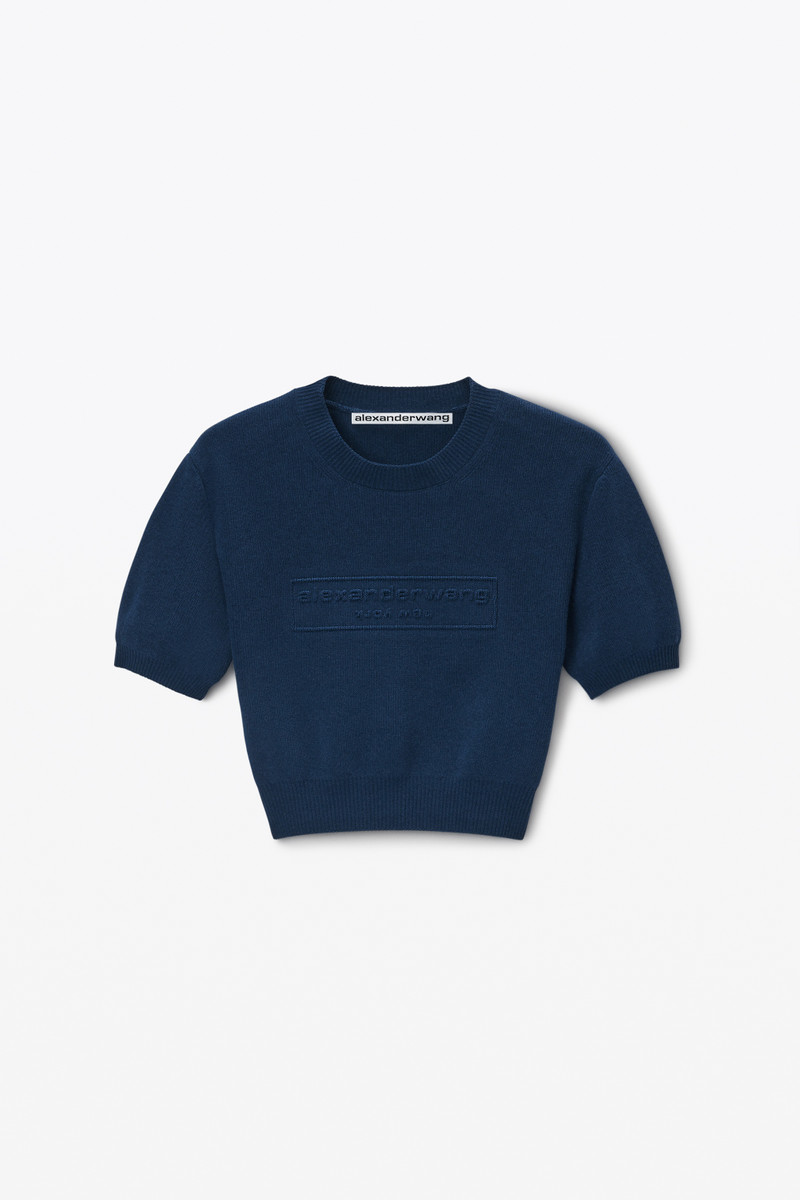 Logo-Embossed Tee in Rib-Knit 1