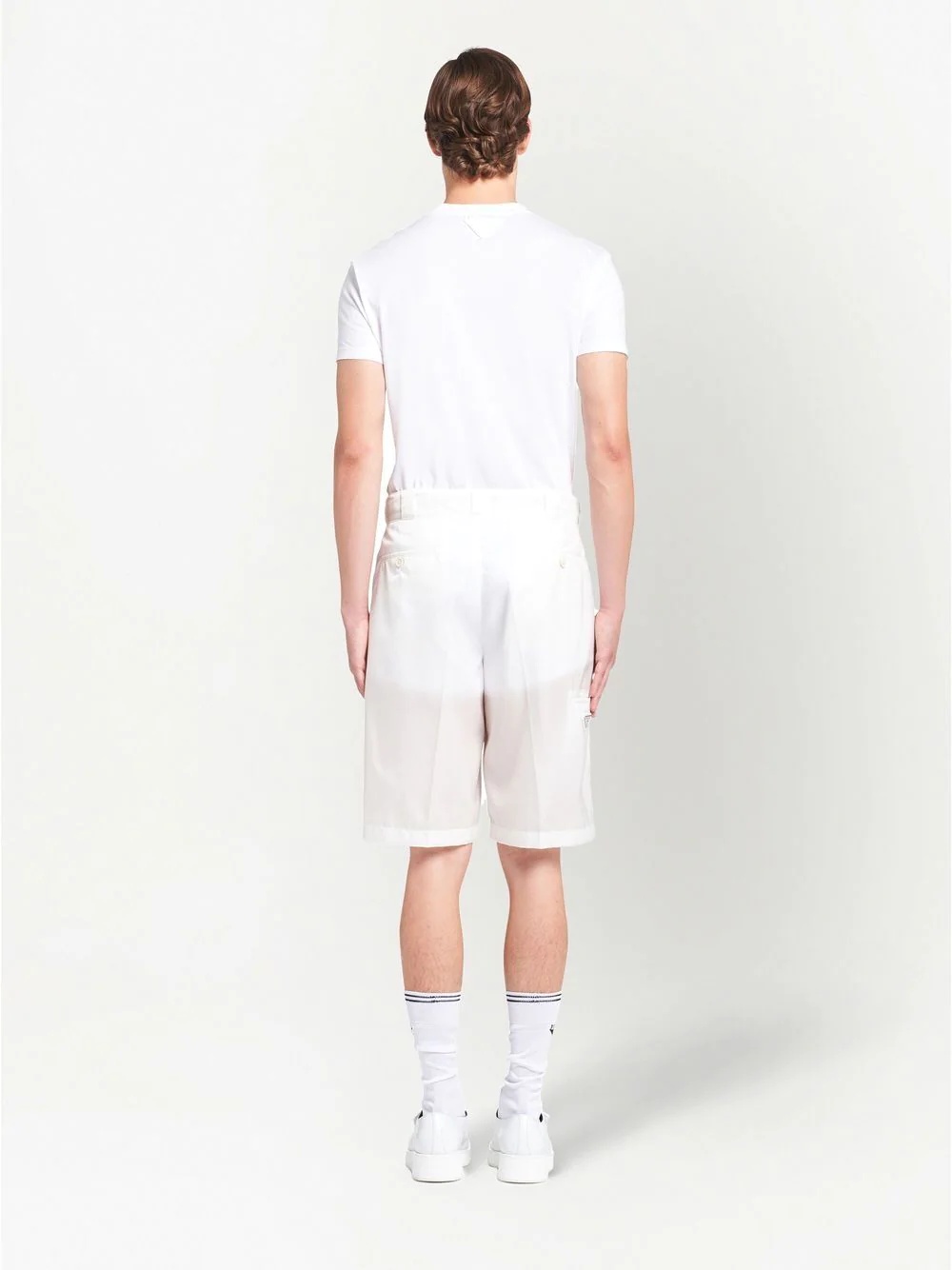 Re-Nylon logo plaque shorts - 4