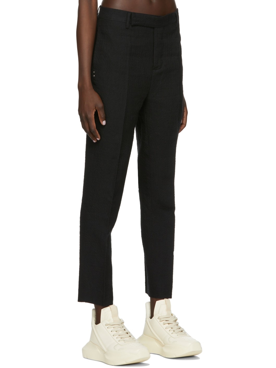 Black Seersucker Austin Trousers - 2