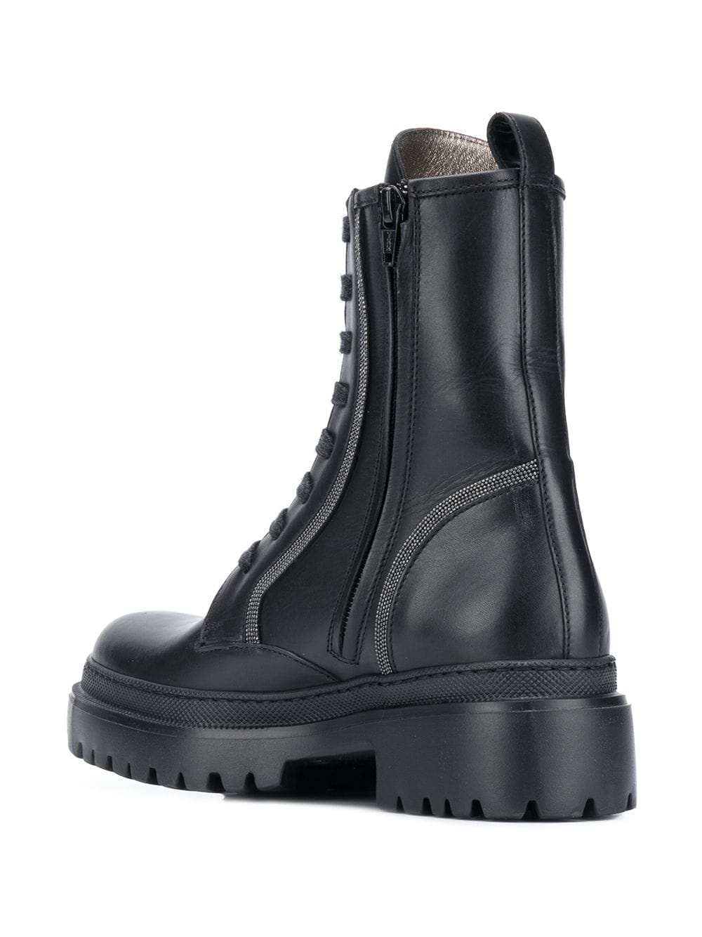 bead-trimmed military ankle boots - 3