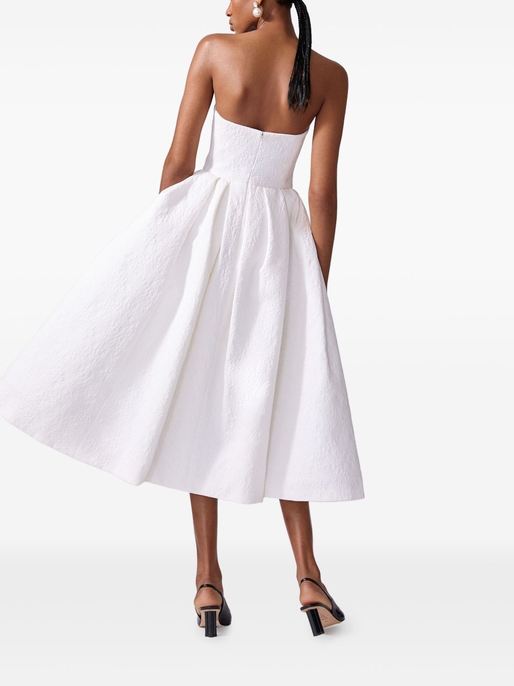 cloqué-effect midi dress - 3