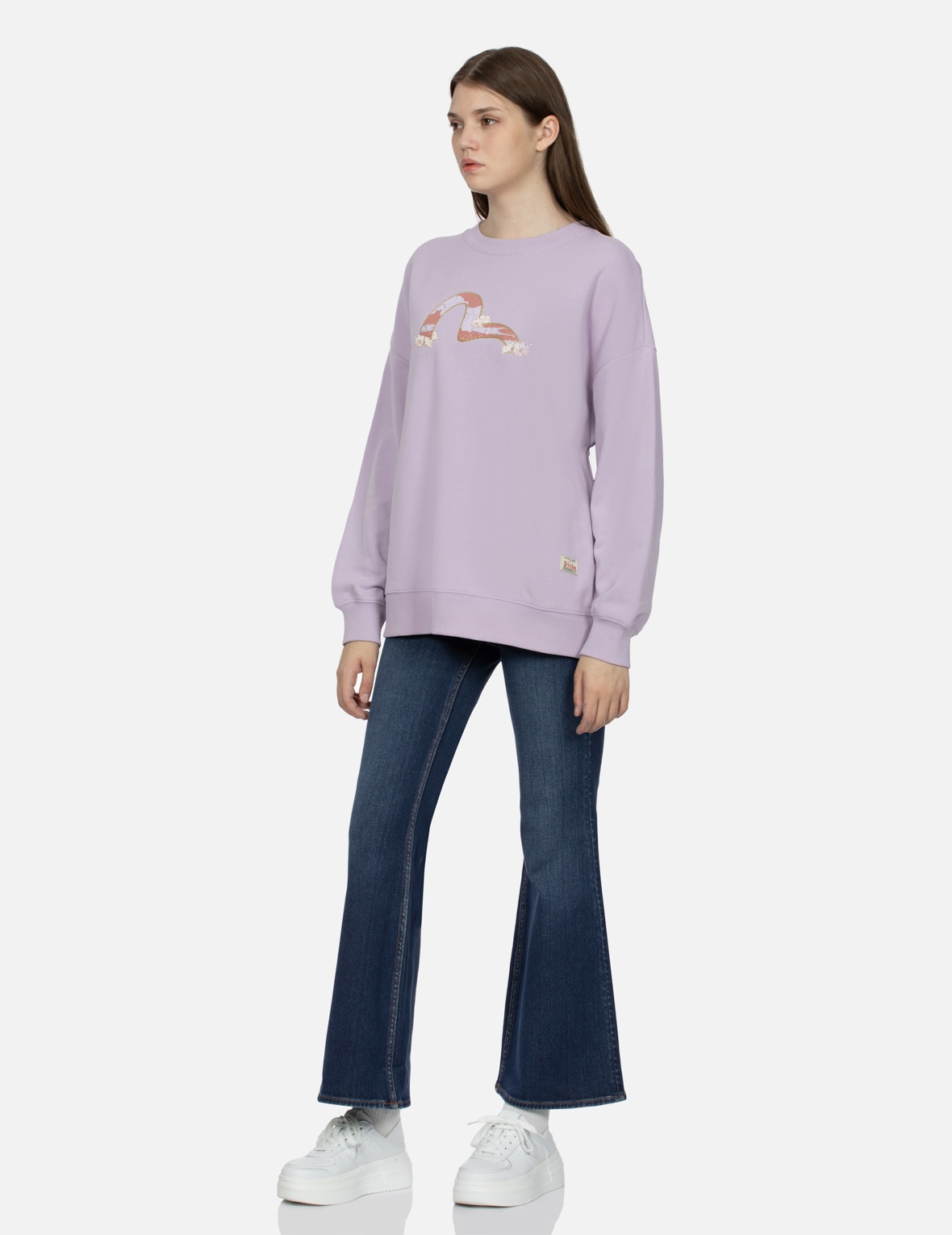 BROCADE KAMON AND LOGO BOOT CUT JEANS - 4
