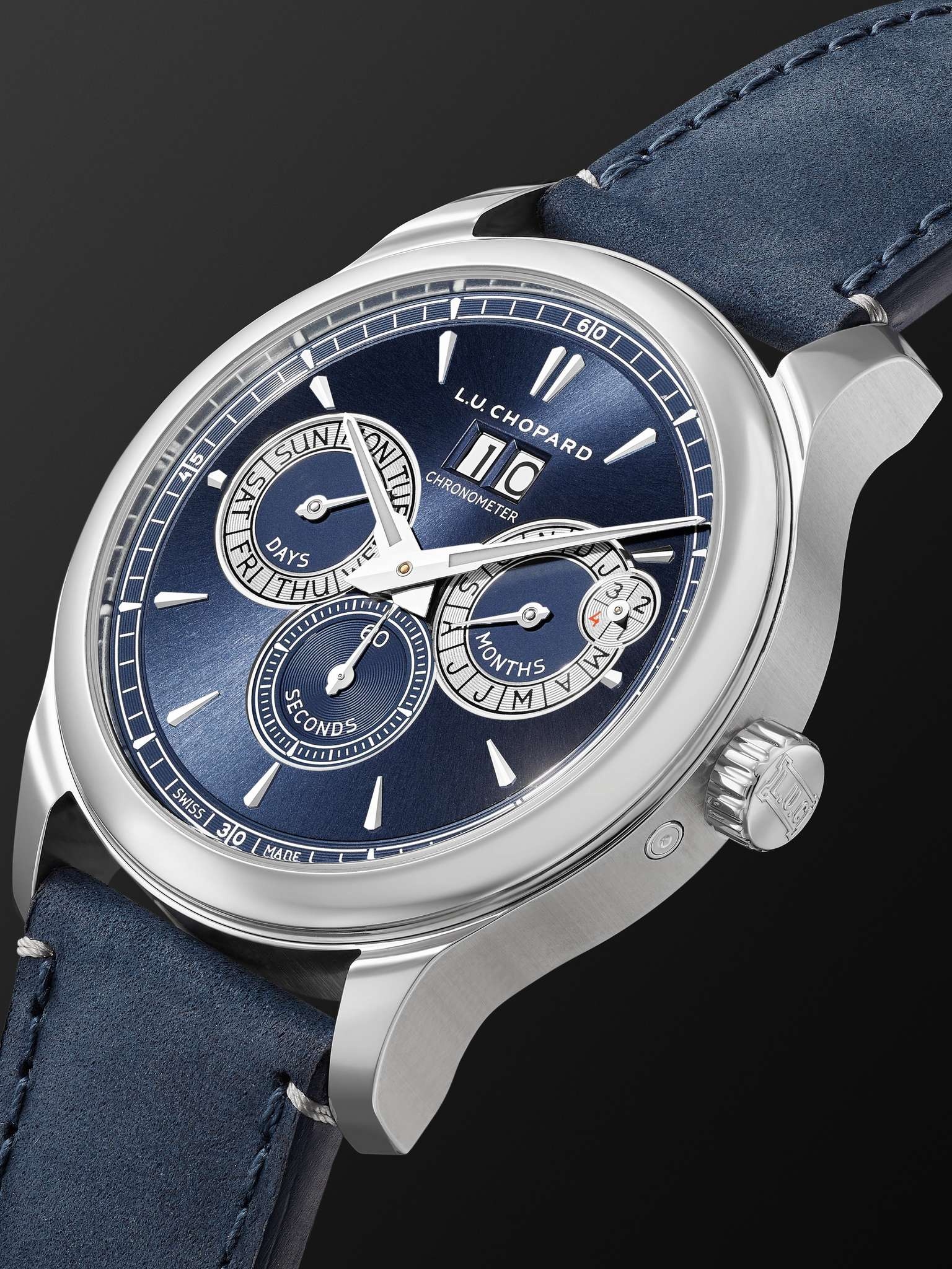 L.U.C Perpetual Twin Automatic Perpetual Calendar 43mm Stainless Steel and Nubuck Watch, Ref. No. 16 - 4