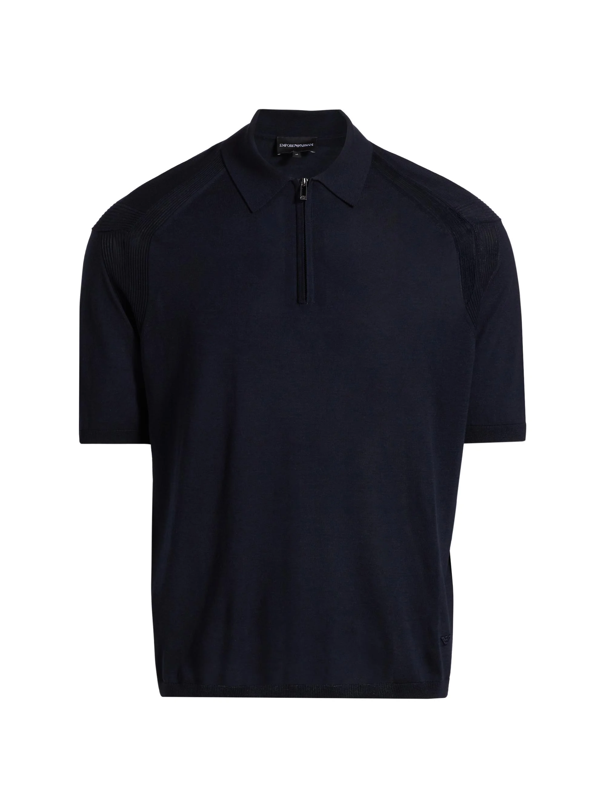 Men's Zip-Front Polo Sweater - Navy - 1