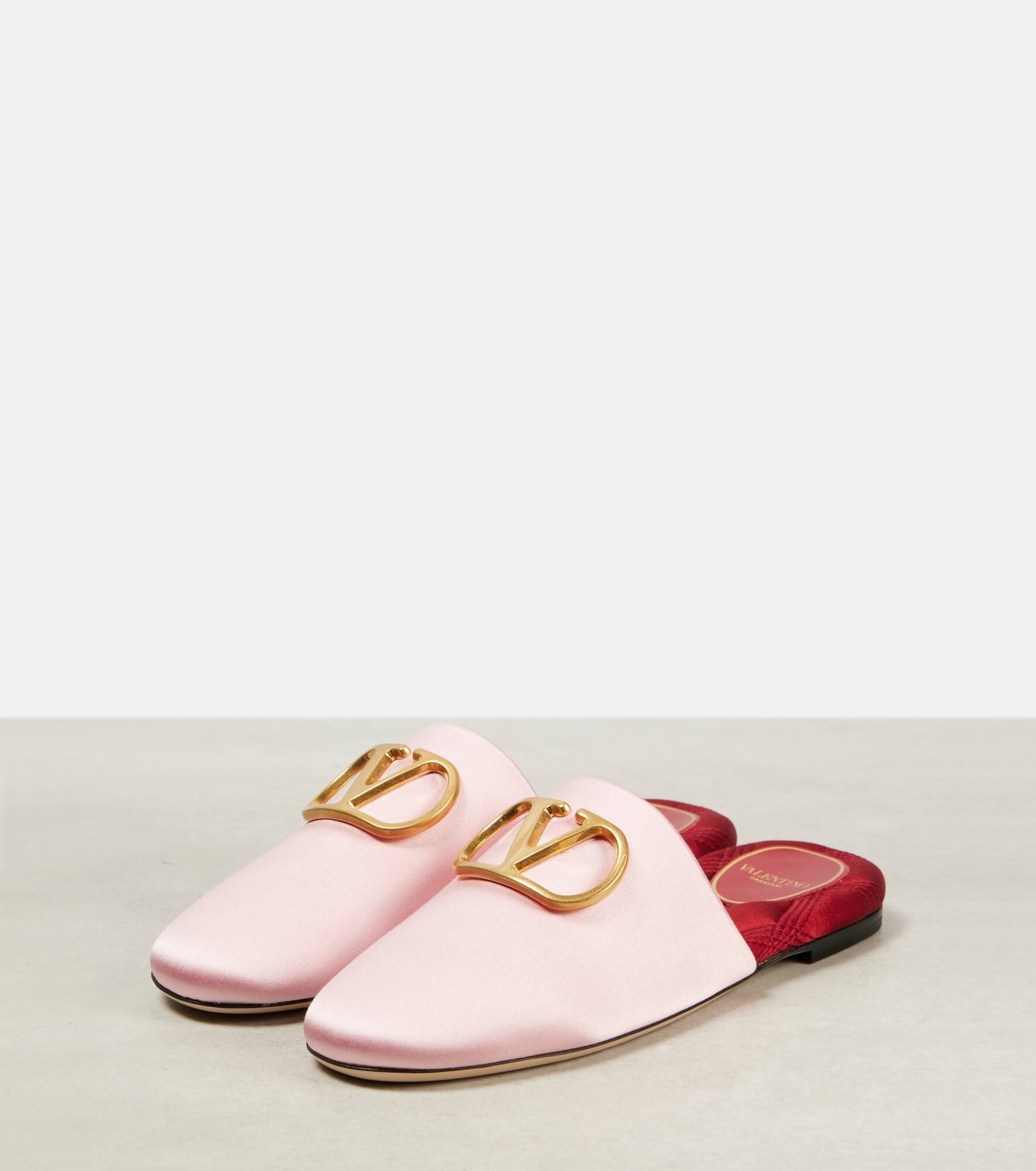 VLogo Signature satin mules - 4