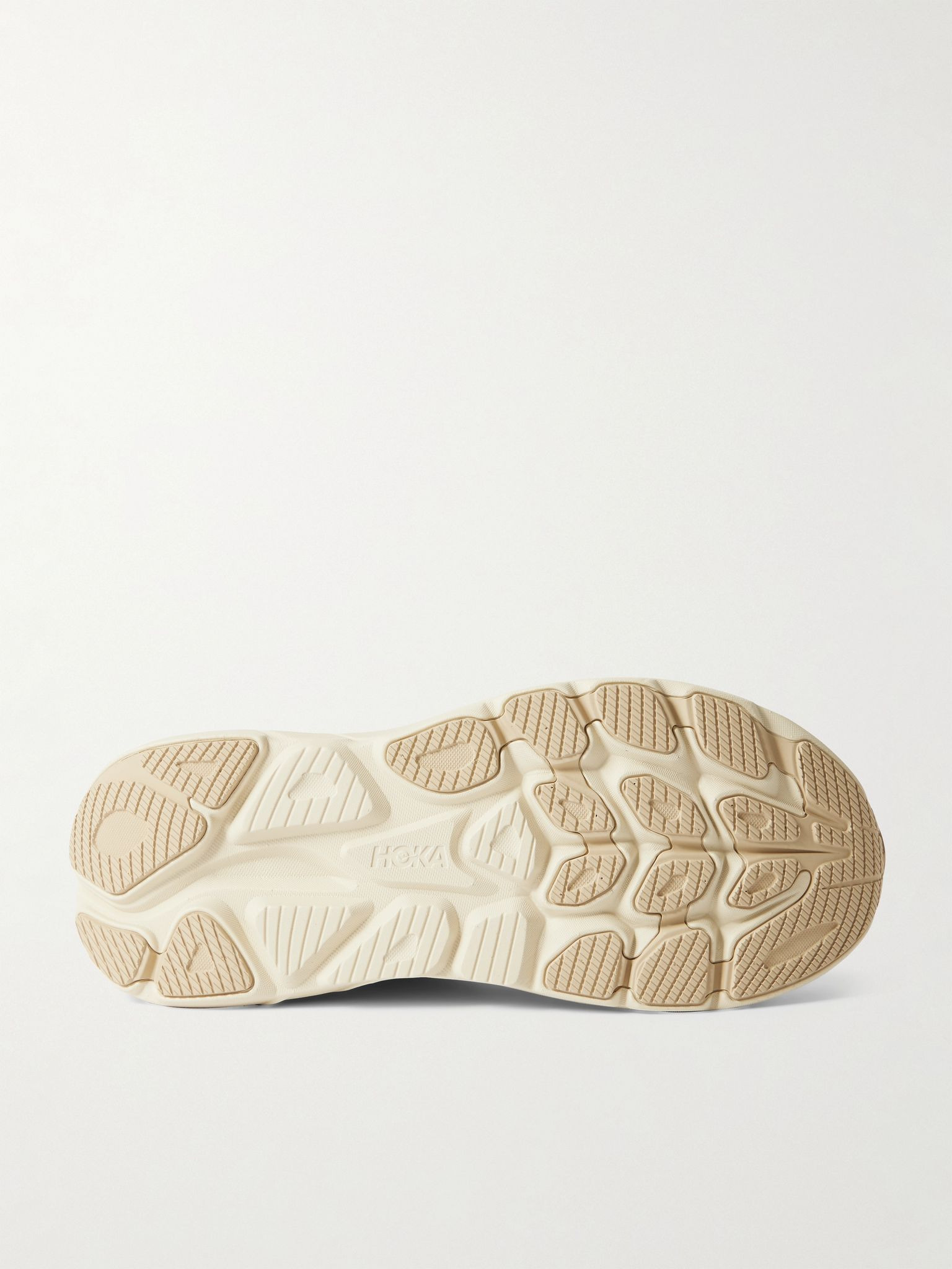 Clifton 10 Rubber-Trimmed Jacquard Running Sneakers Beige - 3