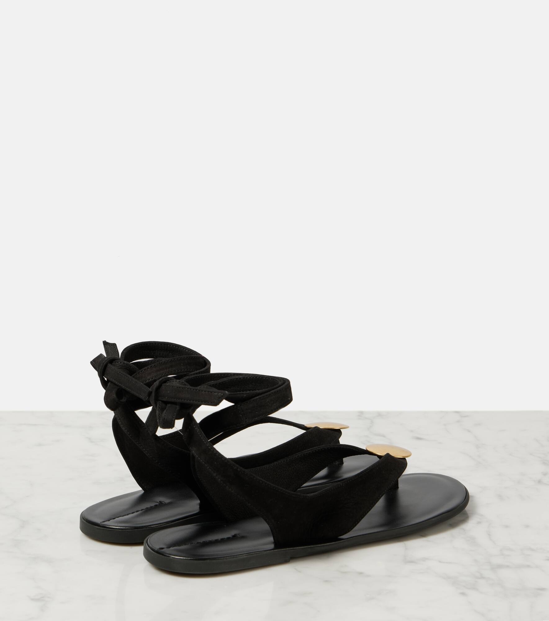 Charm leather thong sandals - 3