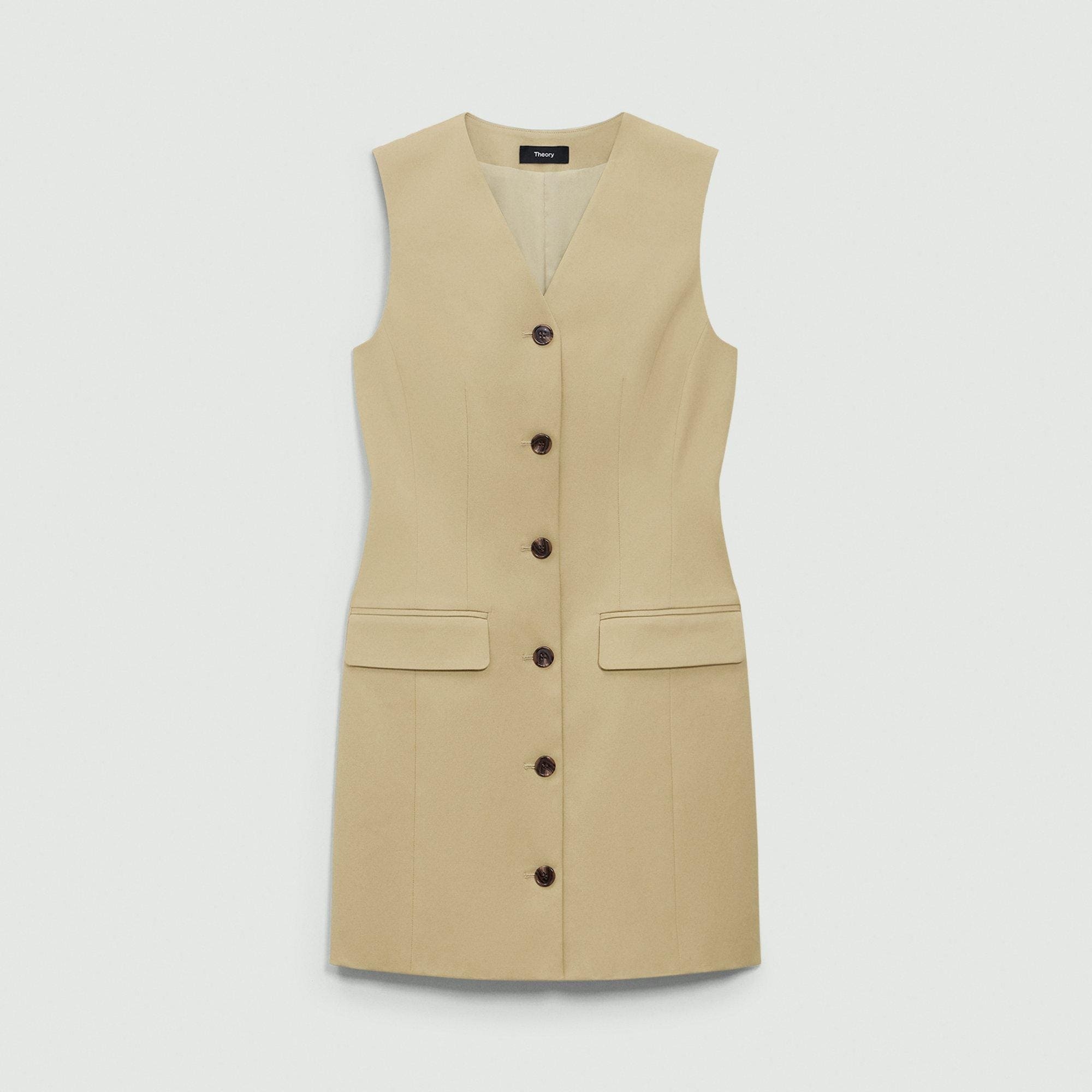 Sleeveless Blazer Dress in Cotton Chino - 1