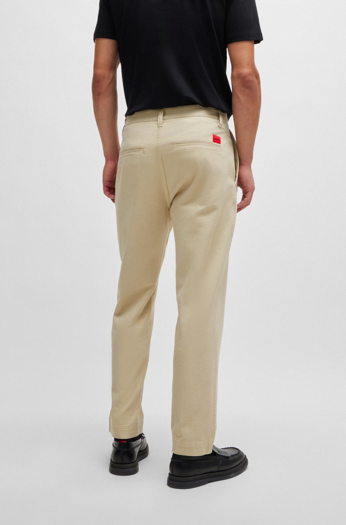 TAPERED-FIT REGULAR-RISE TROUSERS IN COTTON TWILL - 4