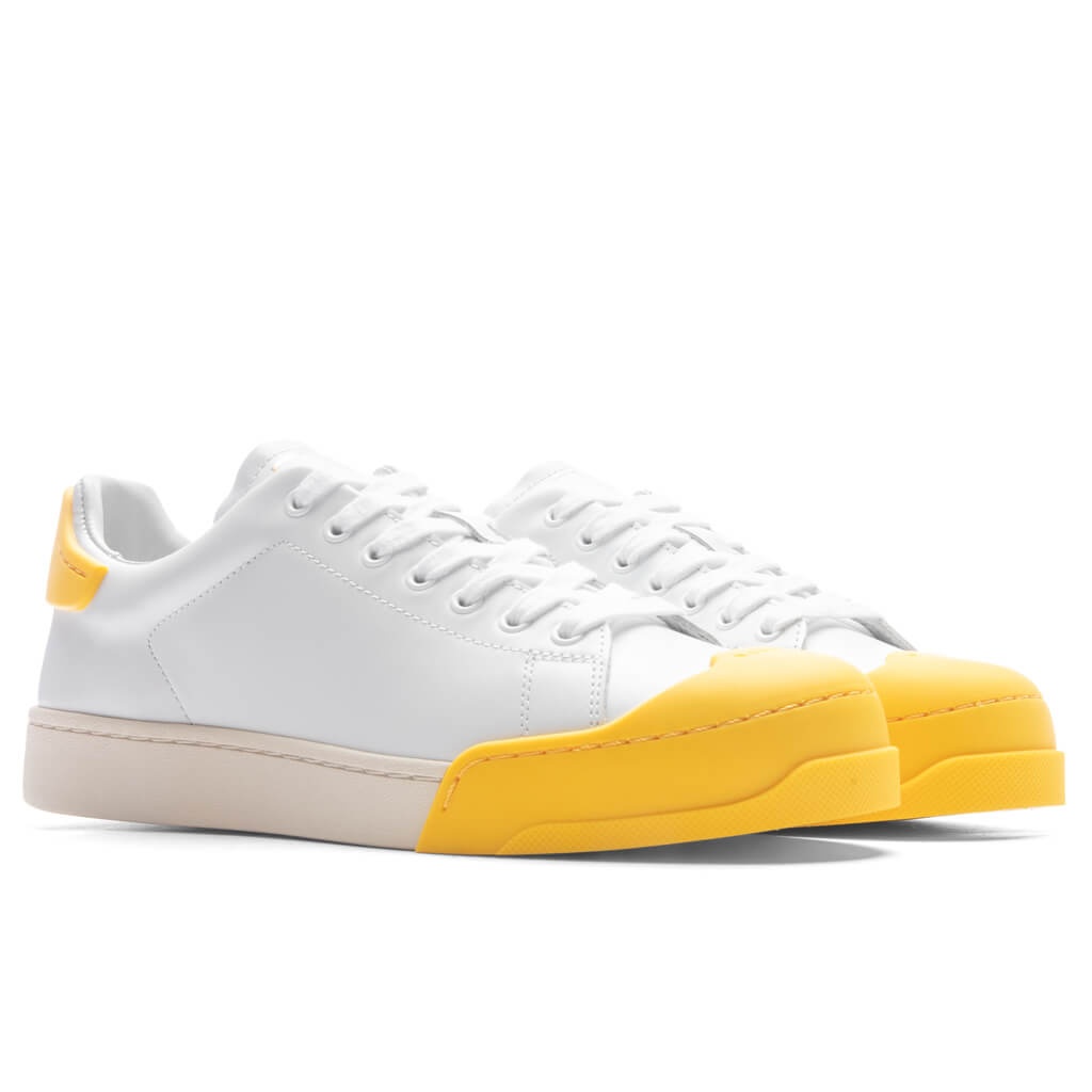 LEATHER SNEAKERS - LILY WHITE/YELLOW - 2