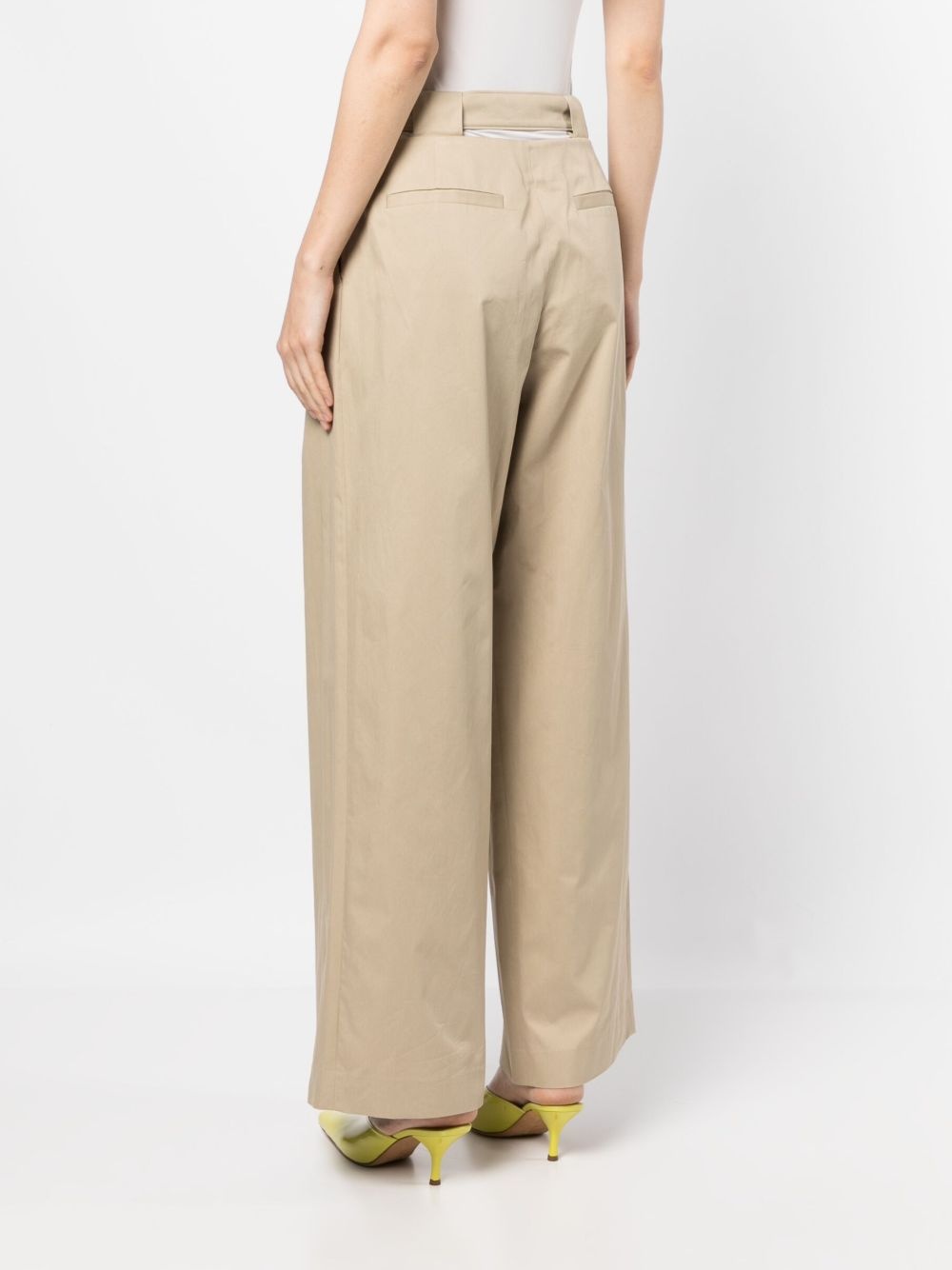 cut-out pleated palazzo pants - 4