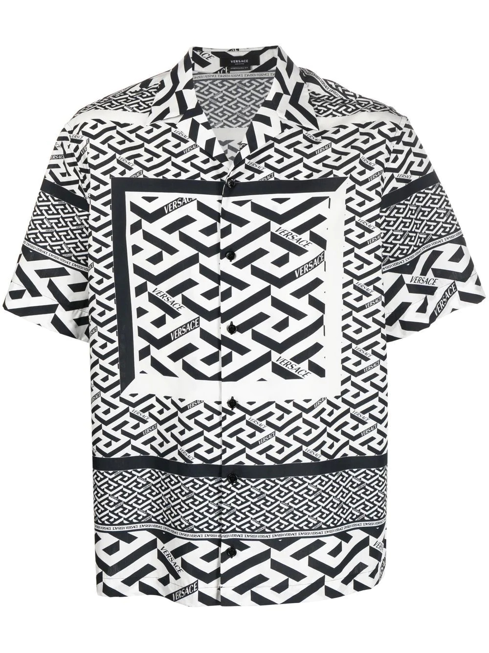 Greca-print short-sleeved shirt - 1