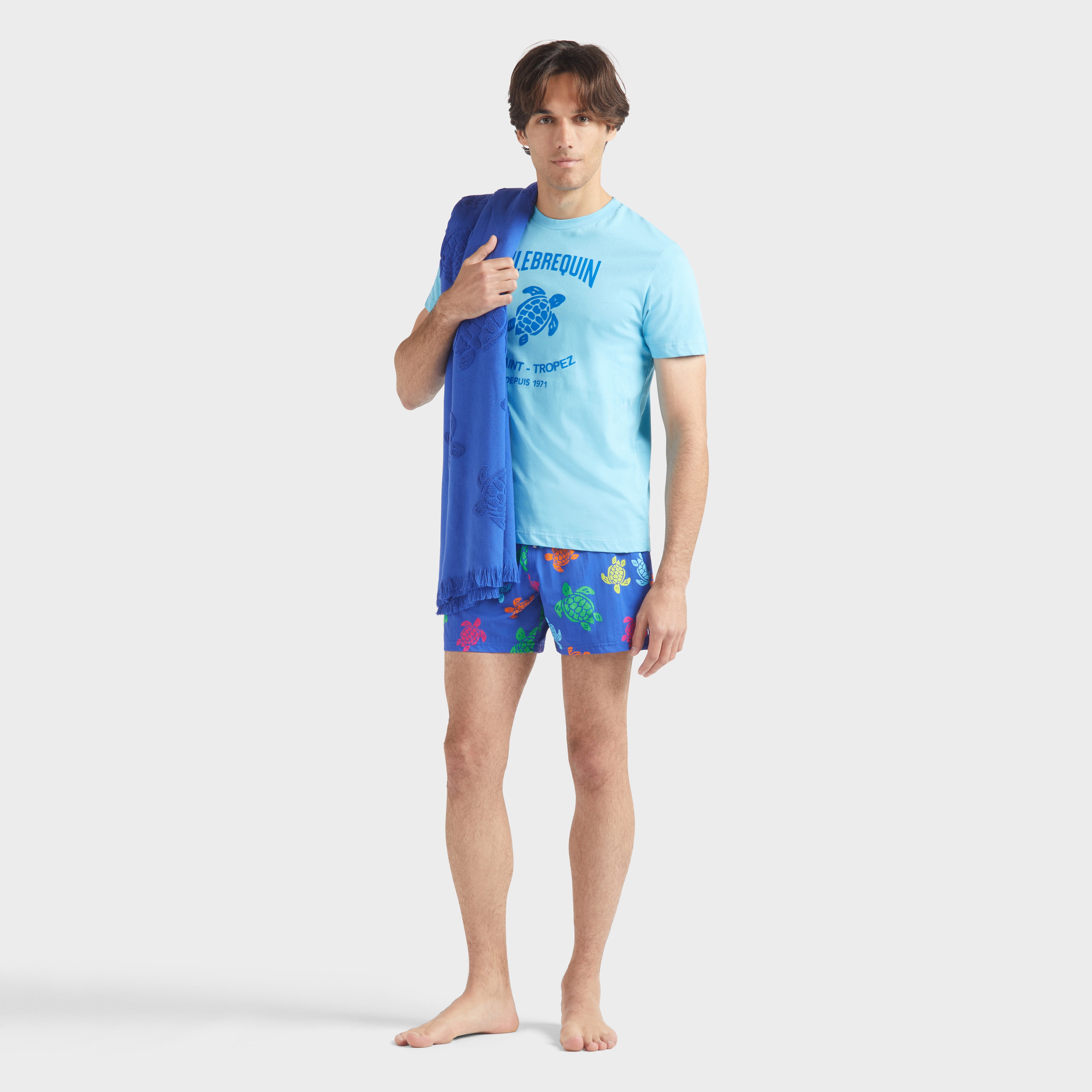 Men Stretch Swim Trunks Tortues Multicolores - 5
