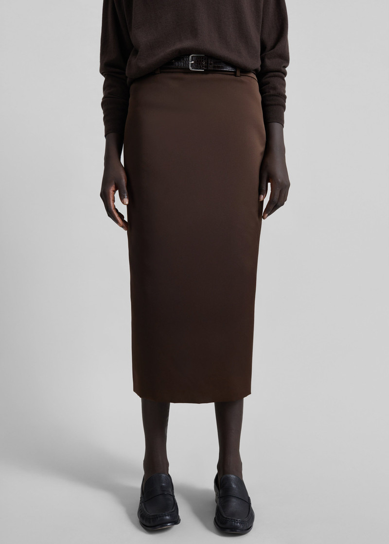 Alrose Satin Midi Skirt - Brown 11