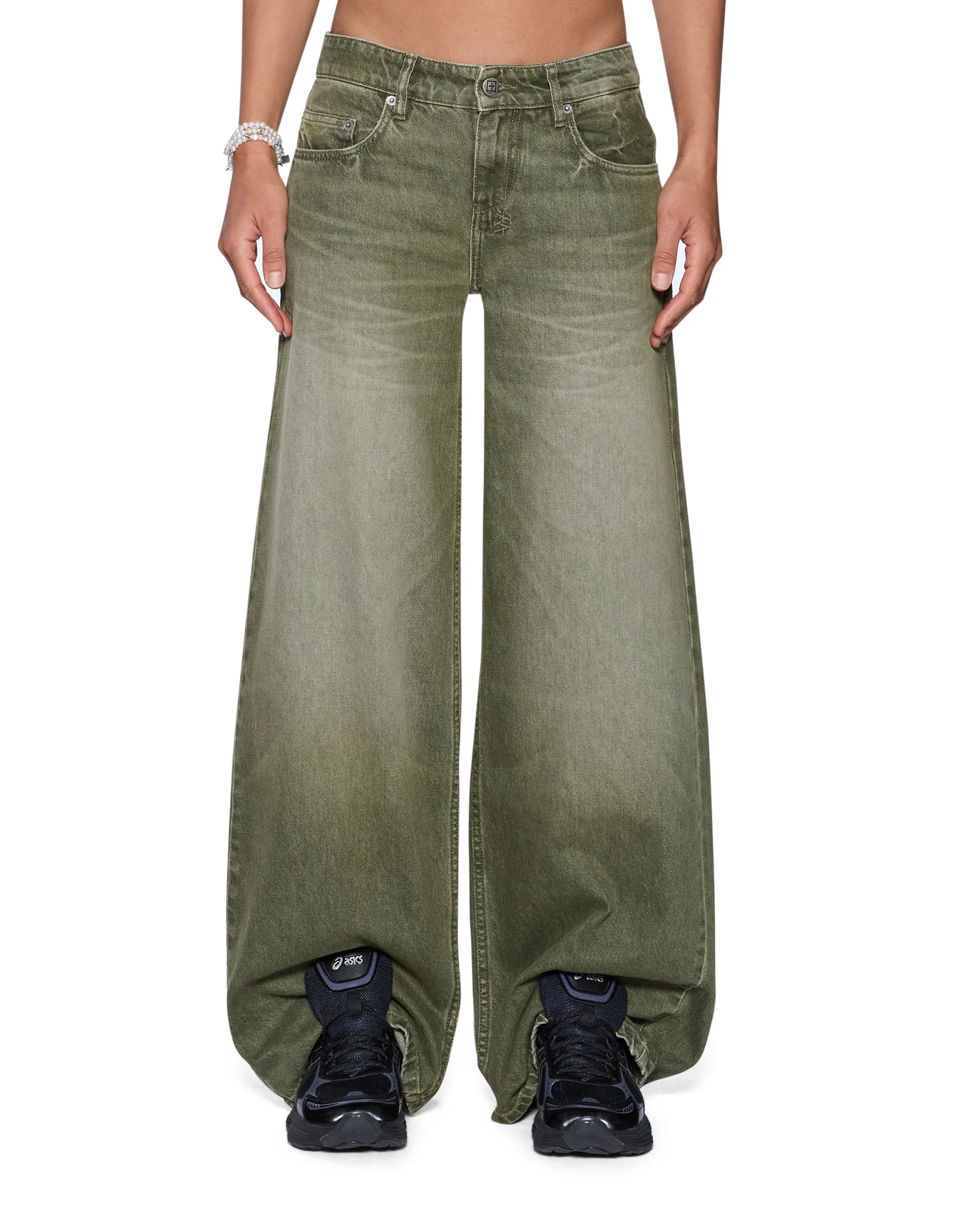 DROPOUT LOW RISE JEAN MILITANT GREEN - 1