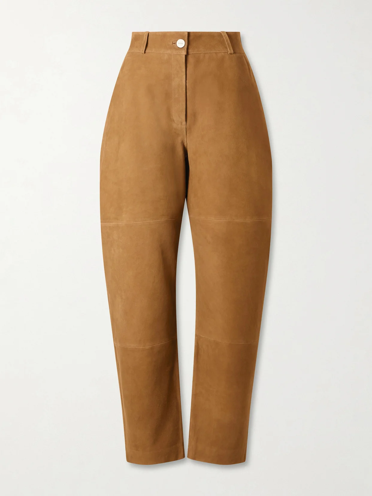 Sculptural Paneled Suede Barrel-leg Pants - 1