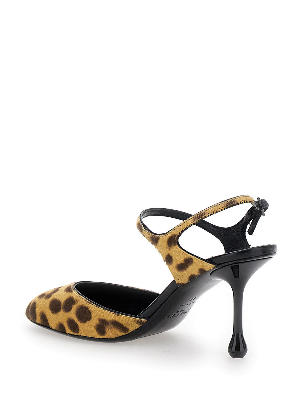 Jimmy Choo Women 'Pixie' Brown Pumps With High Sculpted Heel And All-Over Leopard Print In Tech Fabr - 3