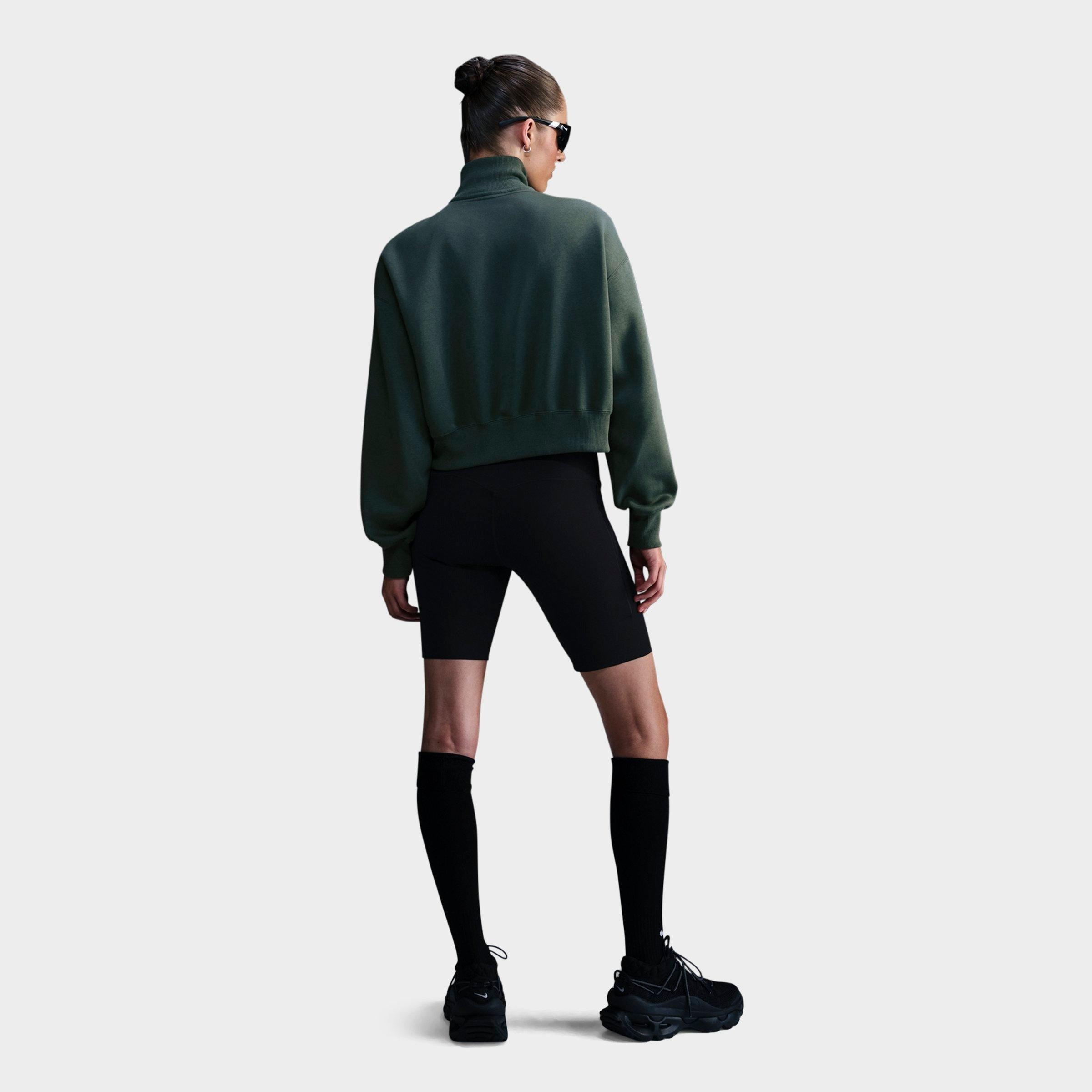 WOMEN'S NIKE SPORTSWEAR PHOENIX FLEECE OVERSIZED HALF-ZIP CROP SWEATSHIRT - 2