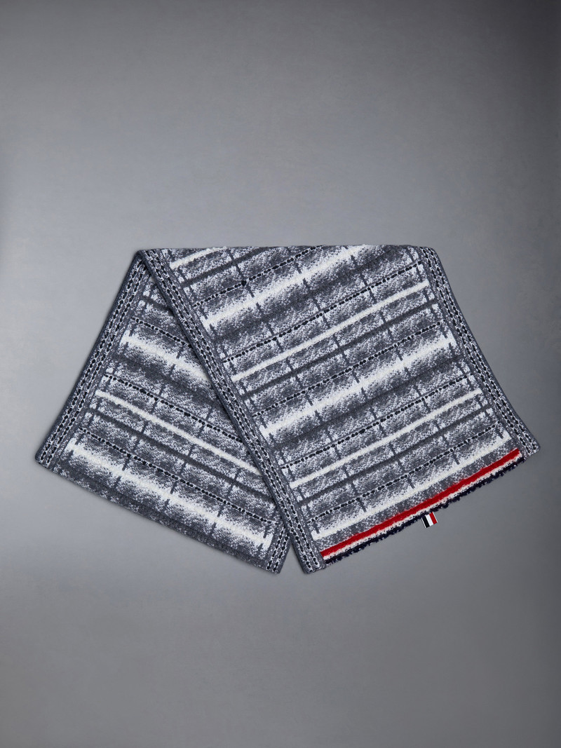 Thom Browne Tartan Merino and Mohair Stripe Scarf outlook