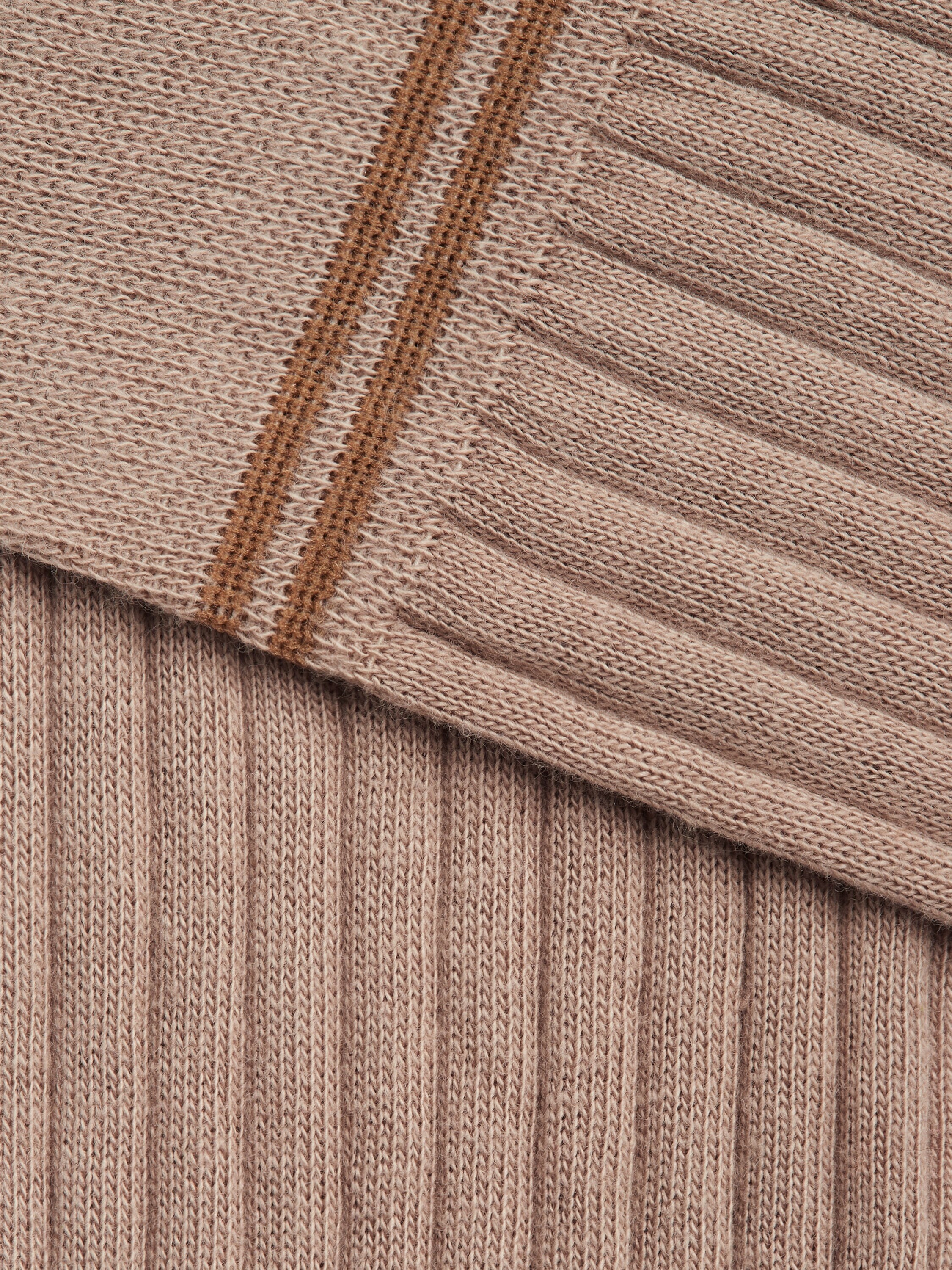 BEIGE COTTON CASHMERE AND SILK SOCKS - 2