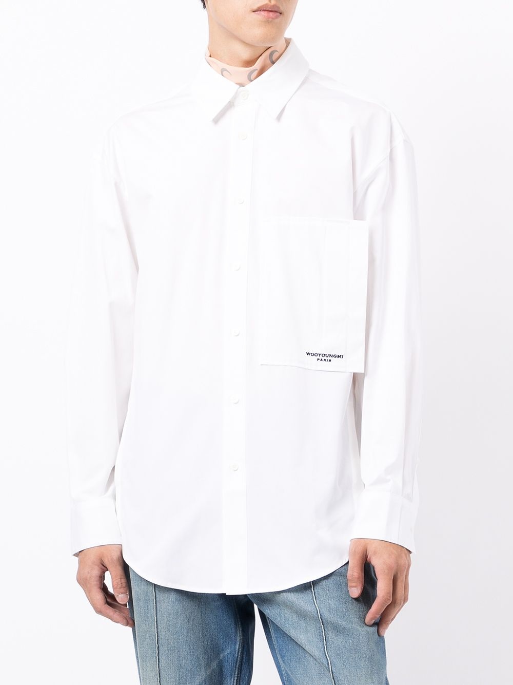 logo print cotton shirt - 4