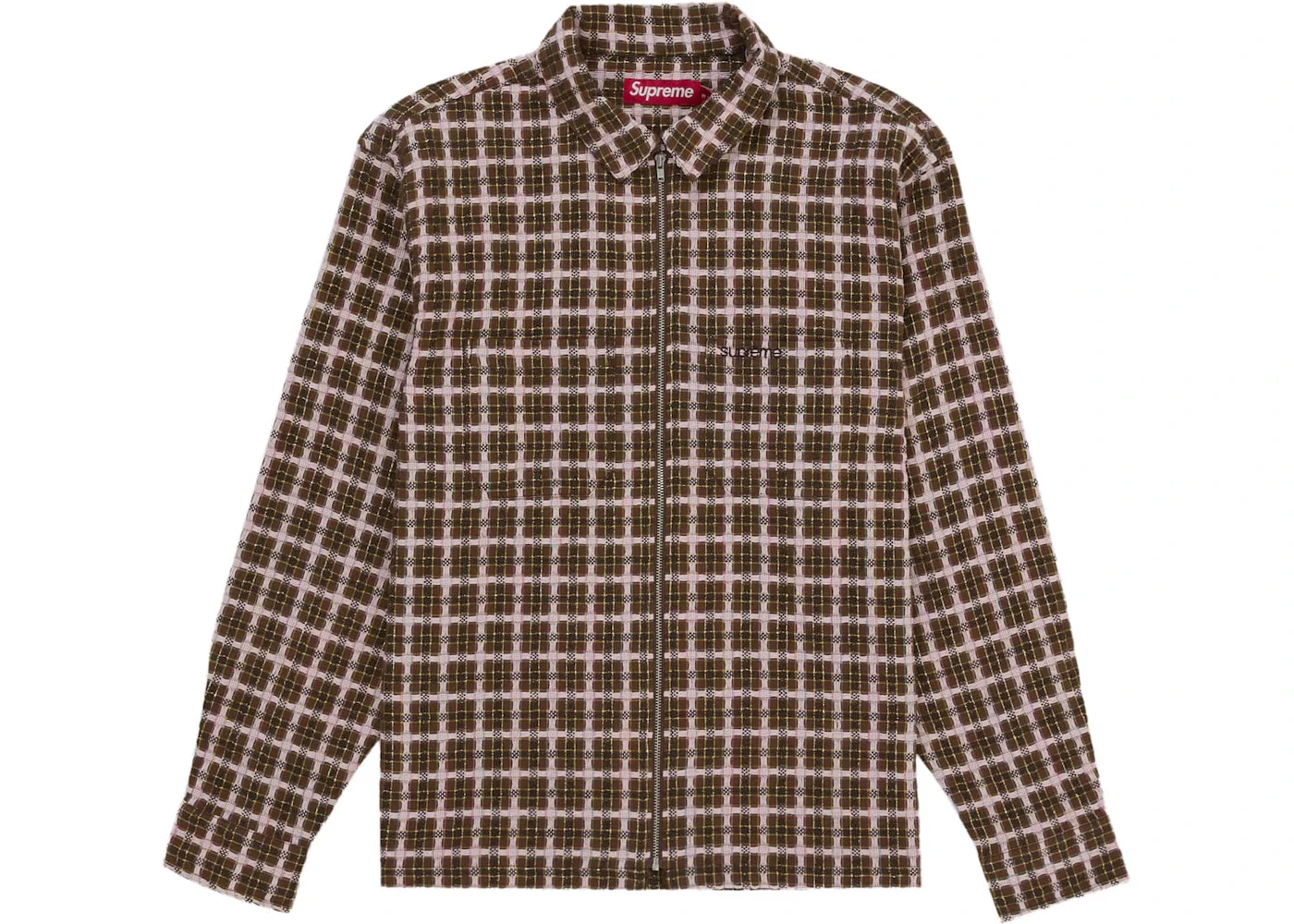 Supreme Metallic Plaid Zip Up Shirt Multicolor - 1