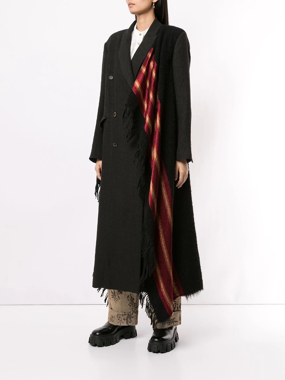 double-breasted scarf coat - 3