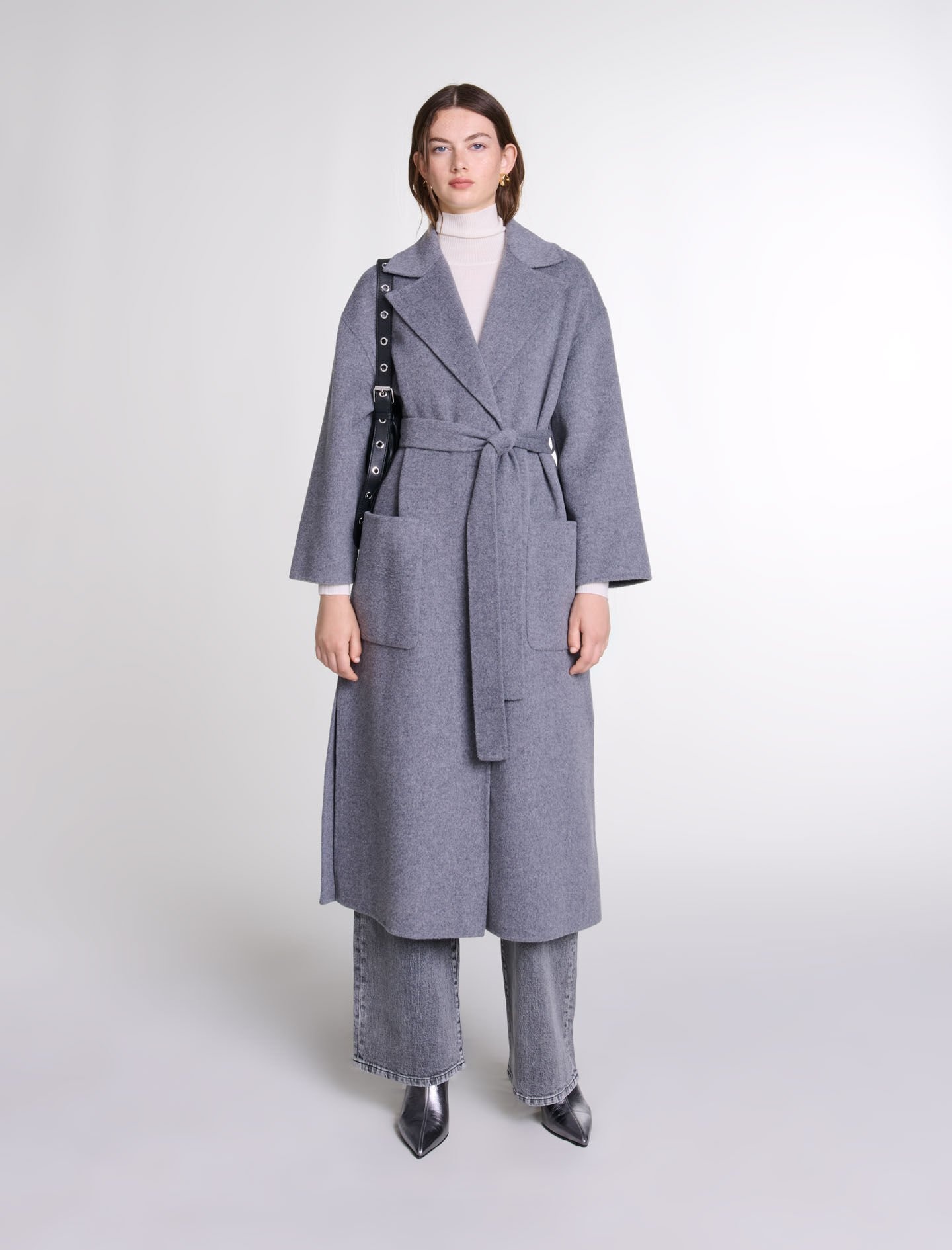 Long double-faced coat with belt - 2