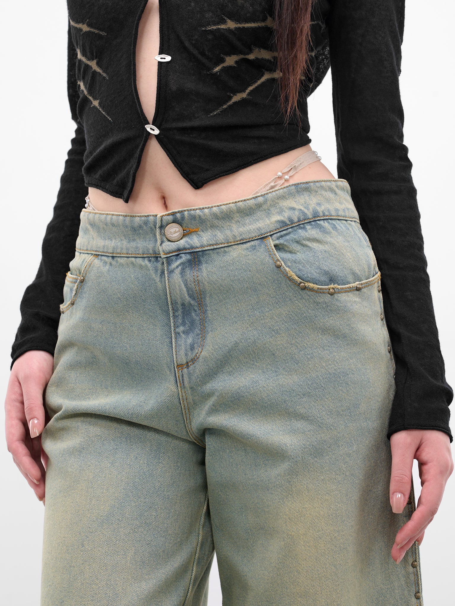 Blue G-String Baggy Denim Jeans - 4
