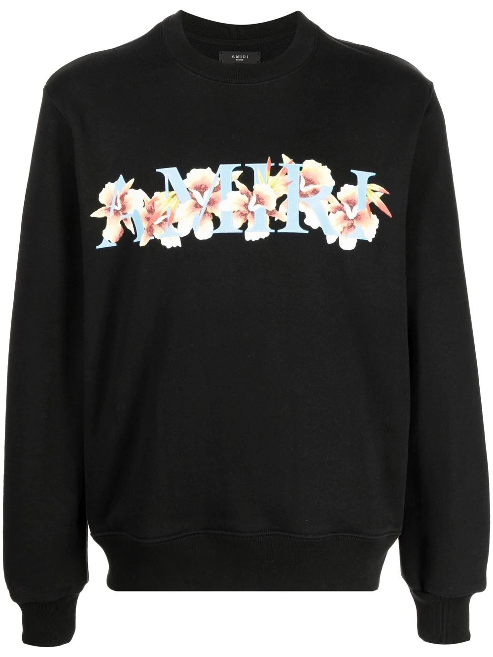 floral-logo crew sweatshirt - 1