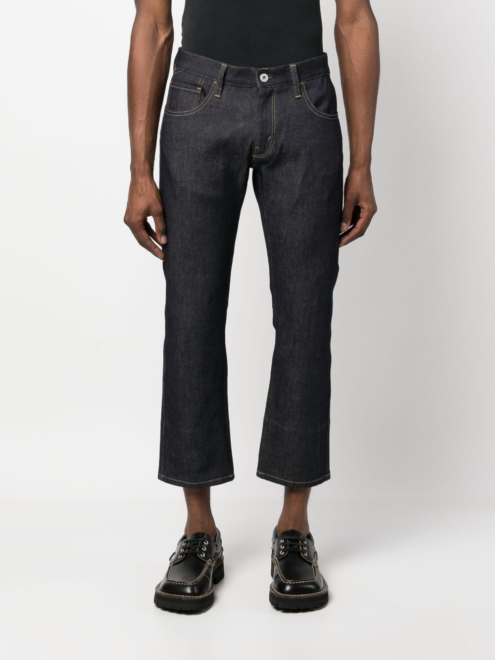 graphic-print cropped jeans - 3