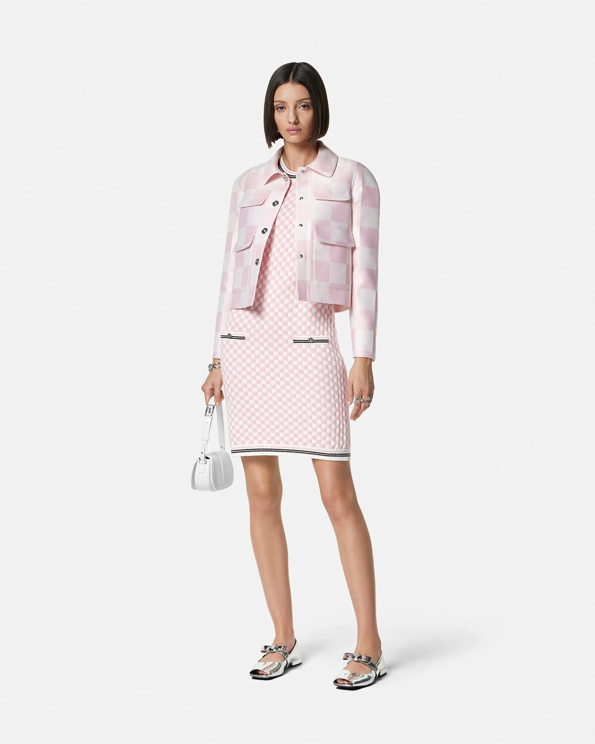 Contrasto Jacquard Knit Mini Dress - 2