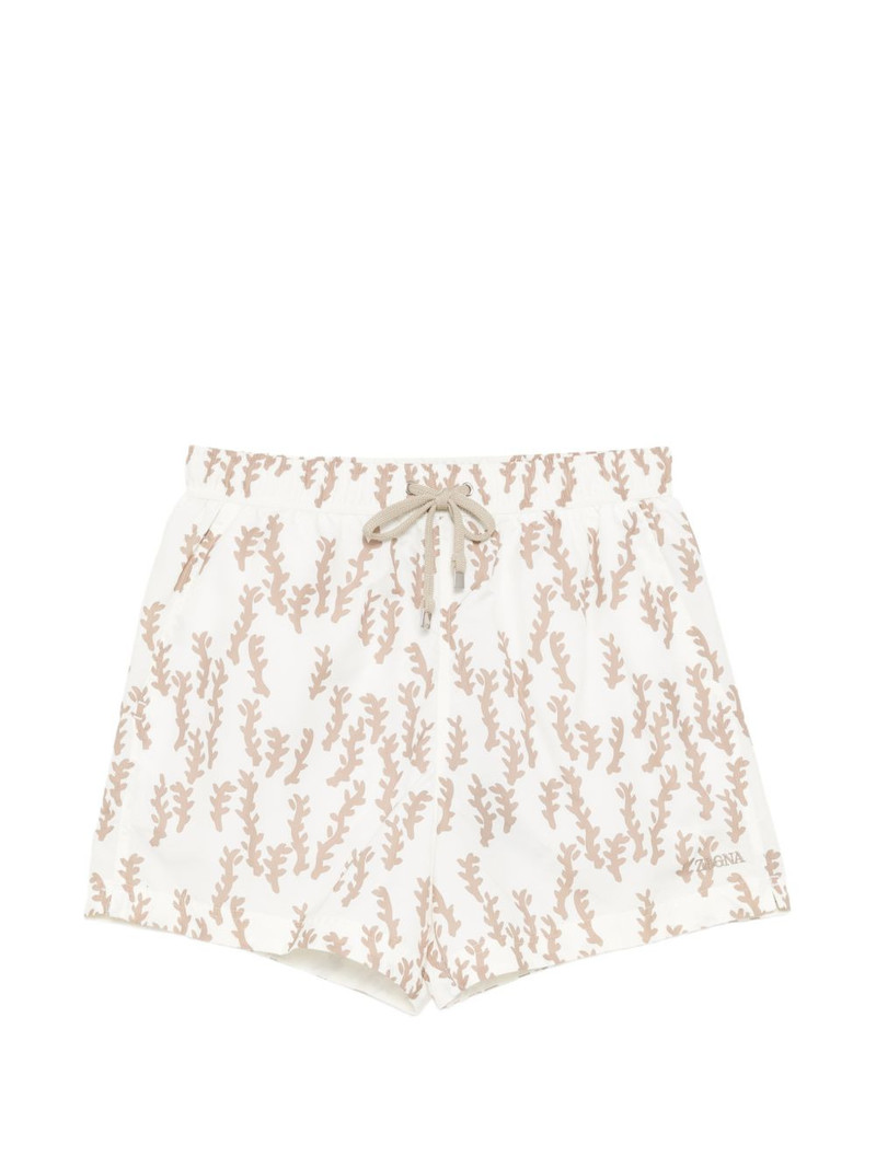 printed drawstring swim shorts 1