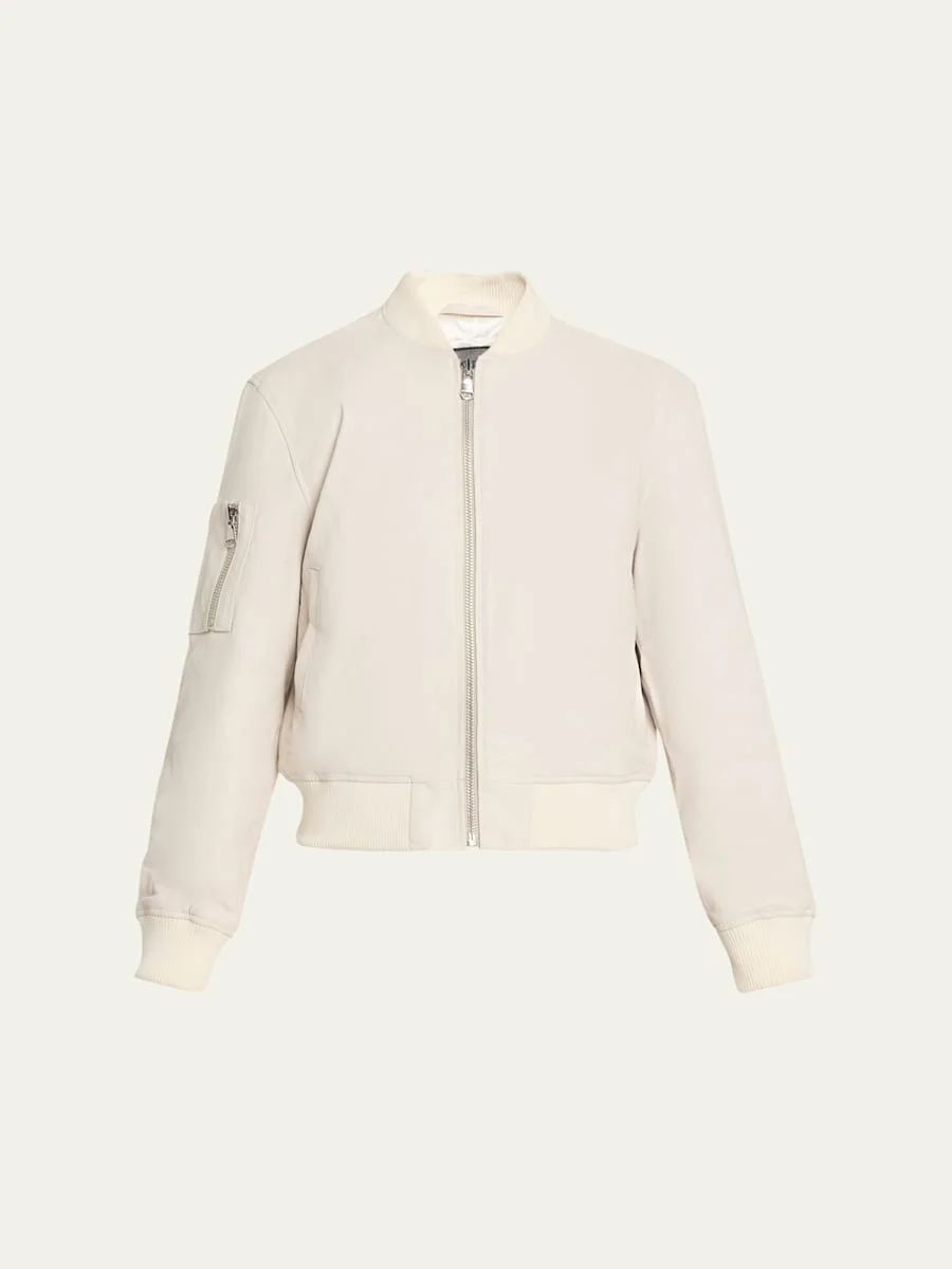 Leather Classic Bomber Jacket - 1
