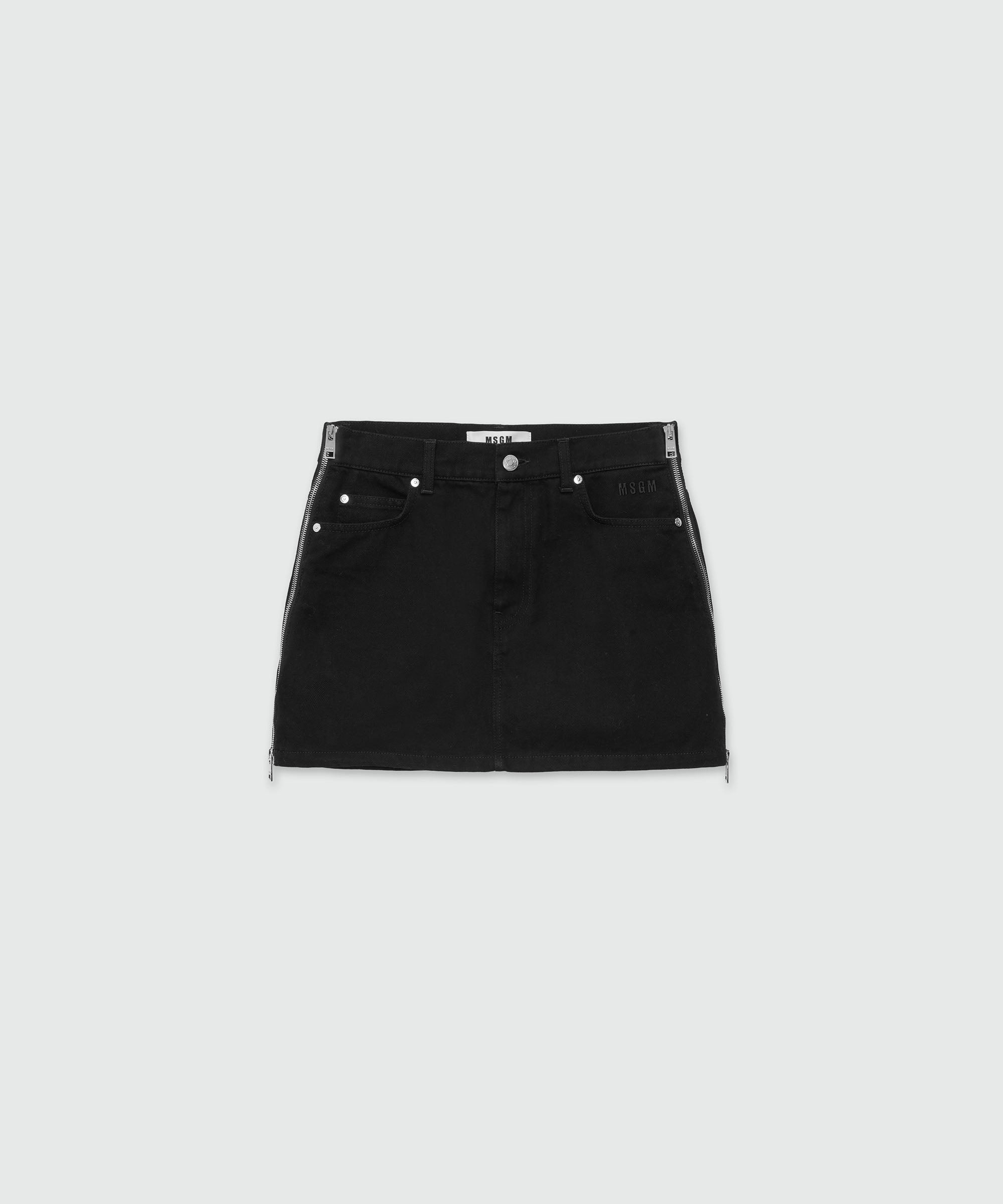 Denim miniskirt with zipper - 1