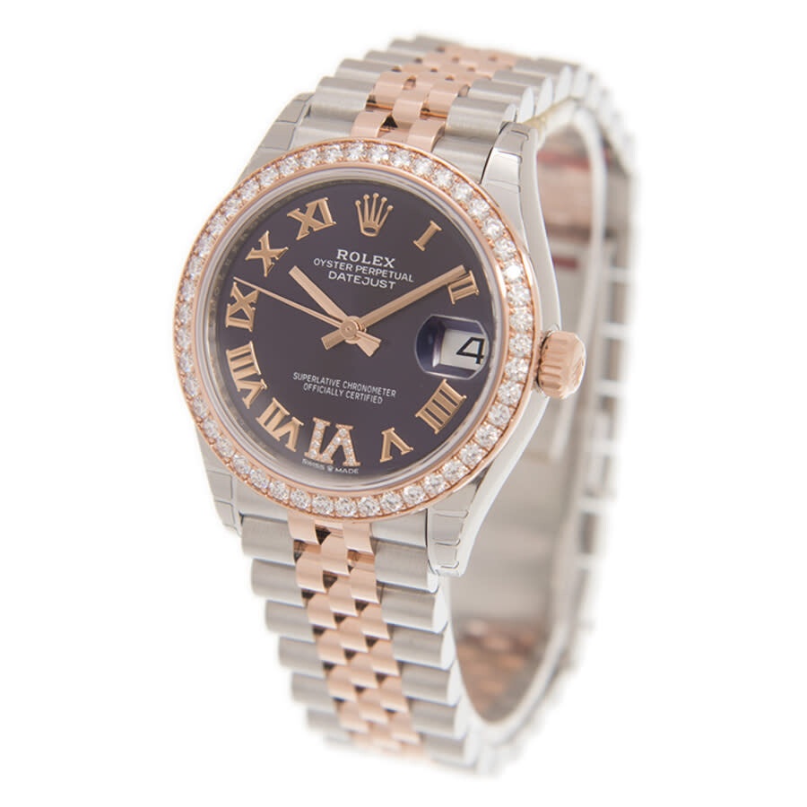 Rolex Datejust 31 Aubergine Dial Automatic Ladies Steel and 18kt Everose Gold Jubilee Watch 278381AU - 4