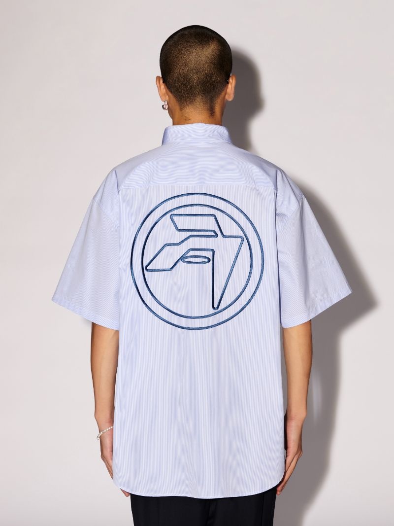Striped Circle Amblem Shirt - 4