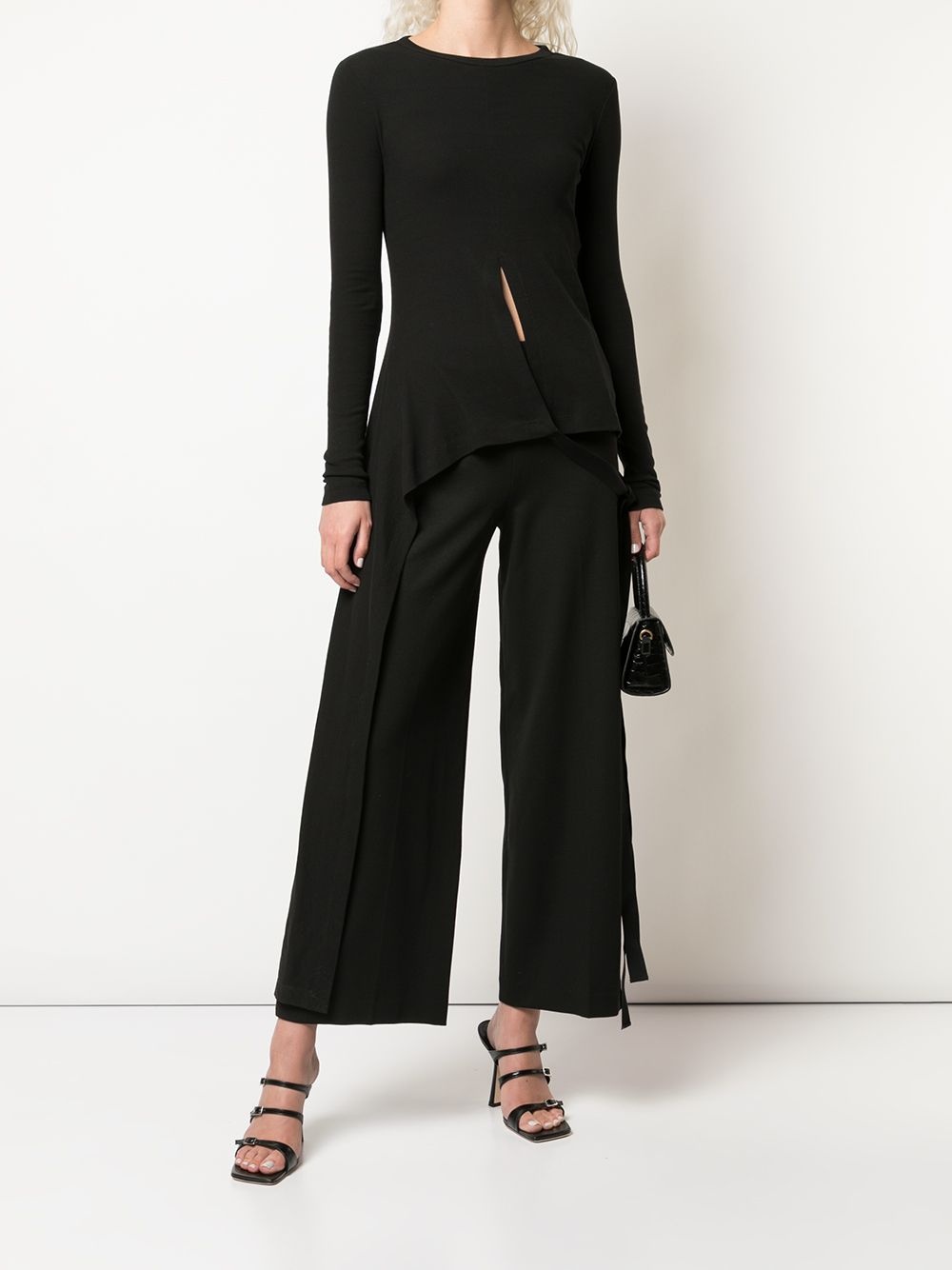 pull-on cropped straight trousers - 2