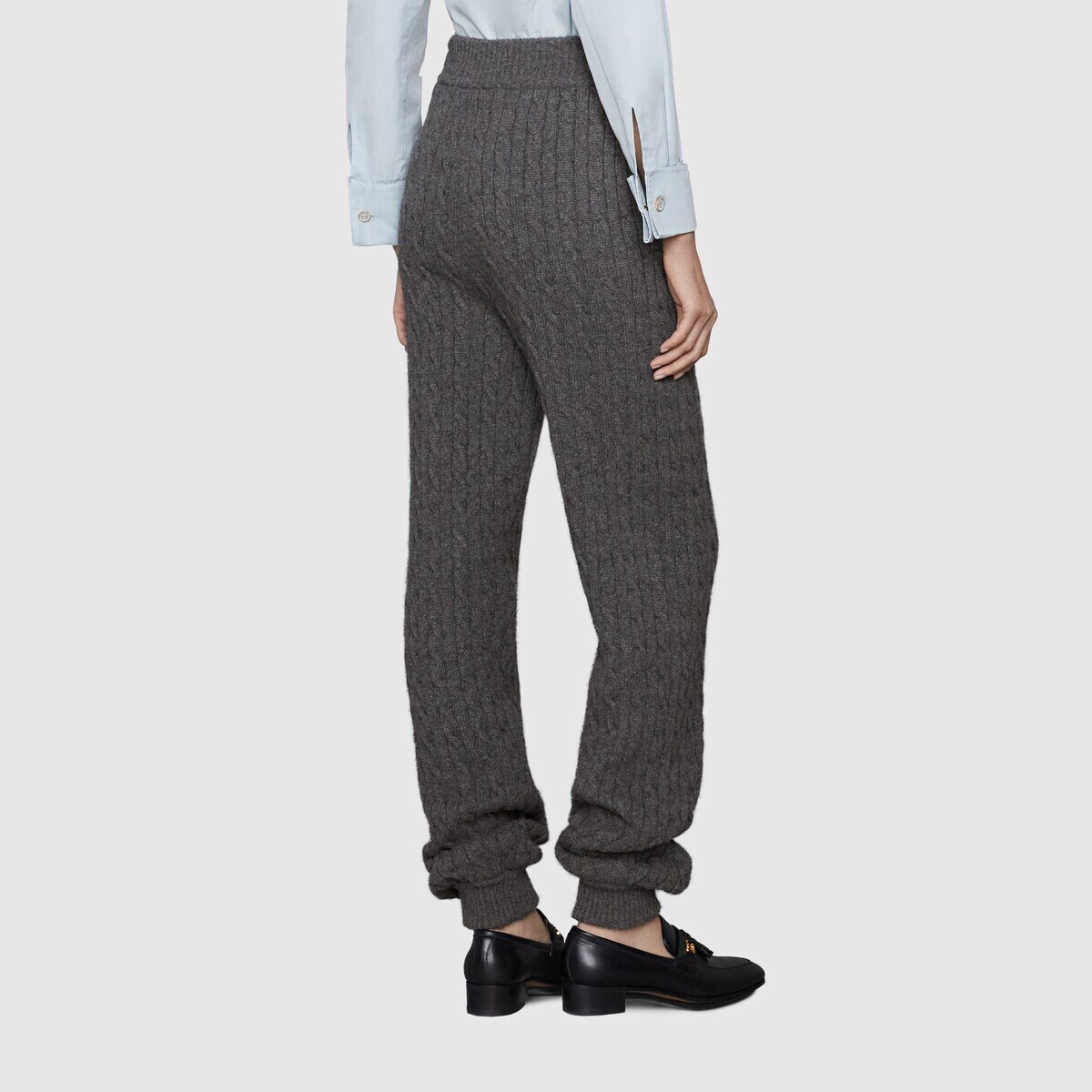 Wide-leg cashmere jogging pant - 4