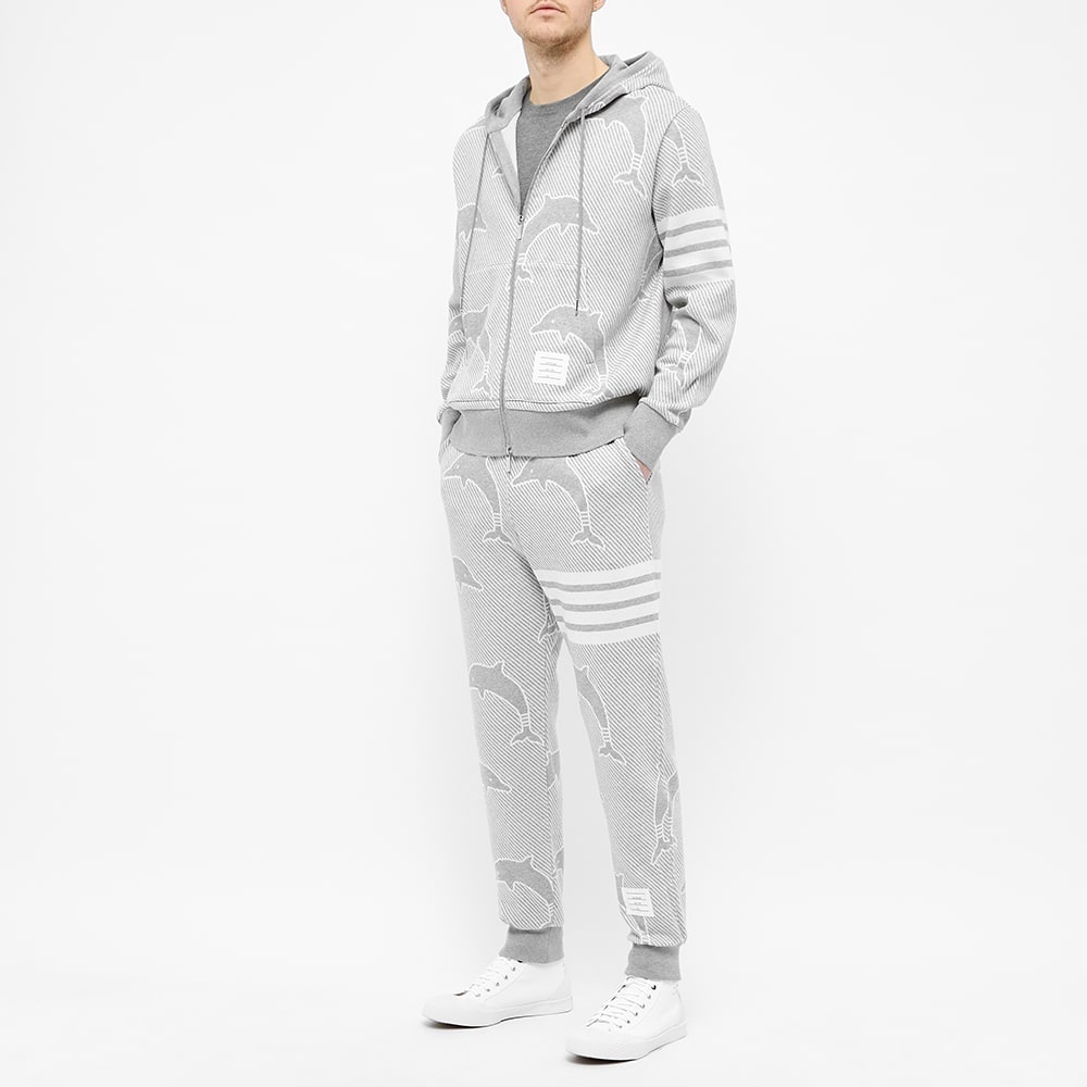 Thom Browne Dolphin Jacquard Four Bar Zip Hoody - 6