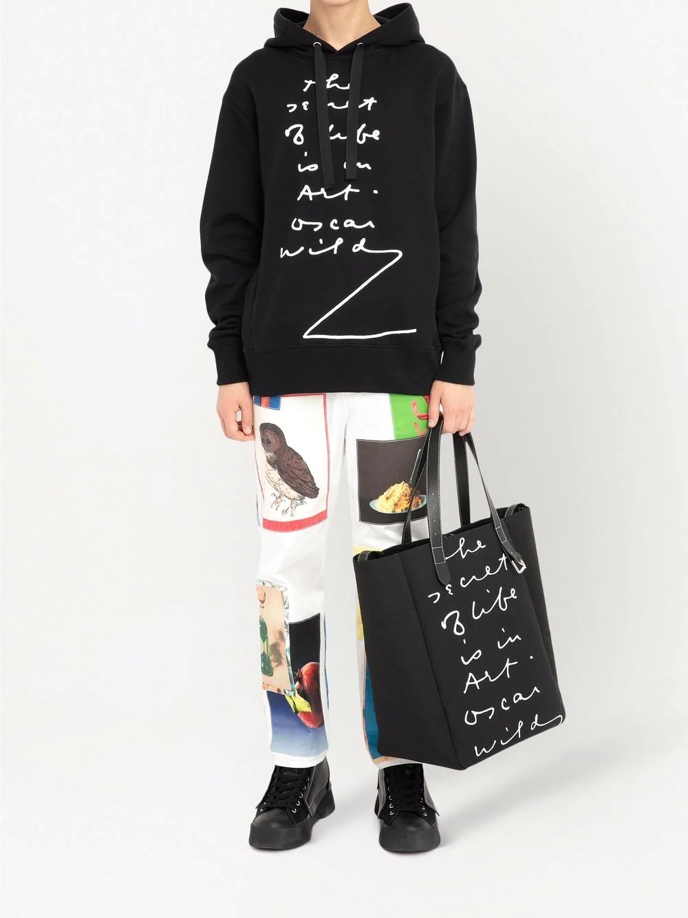 quote-print oversized hoodie - 2